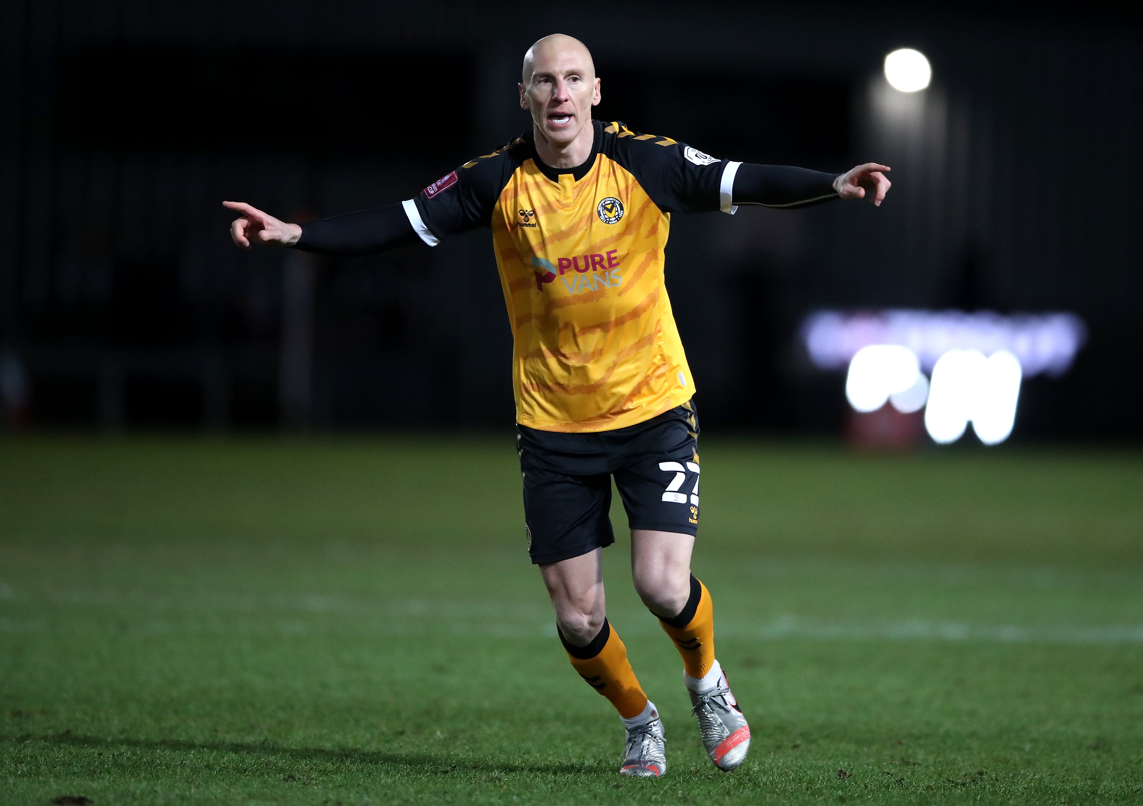 Newport striker Kevin Ellison