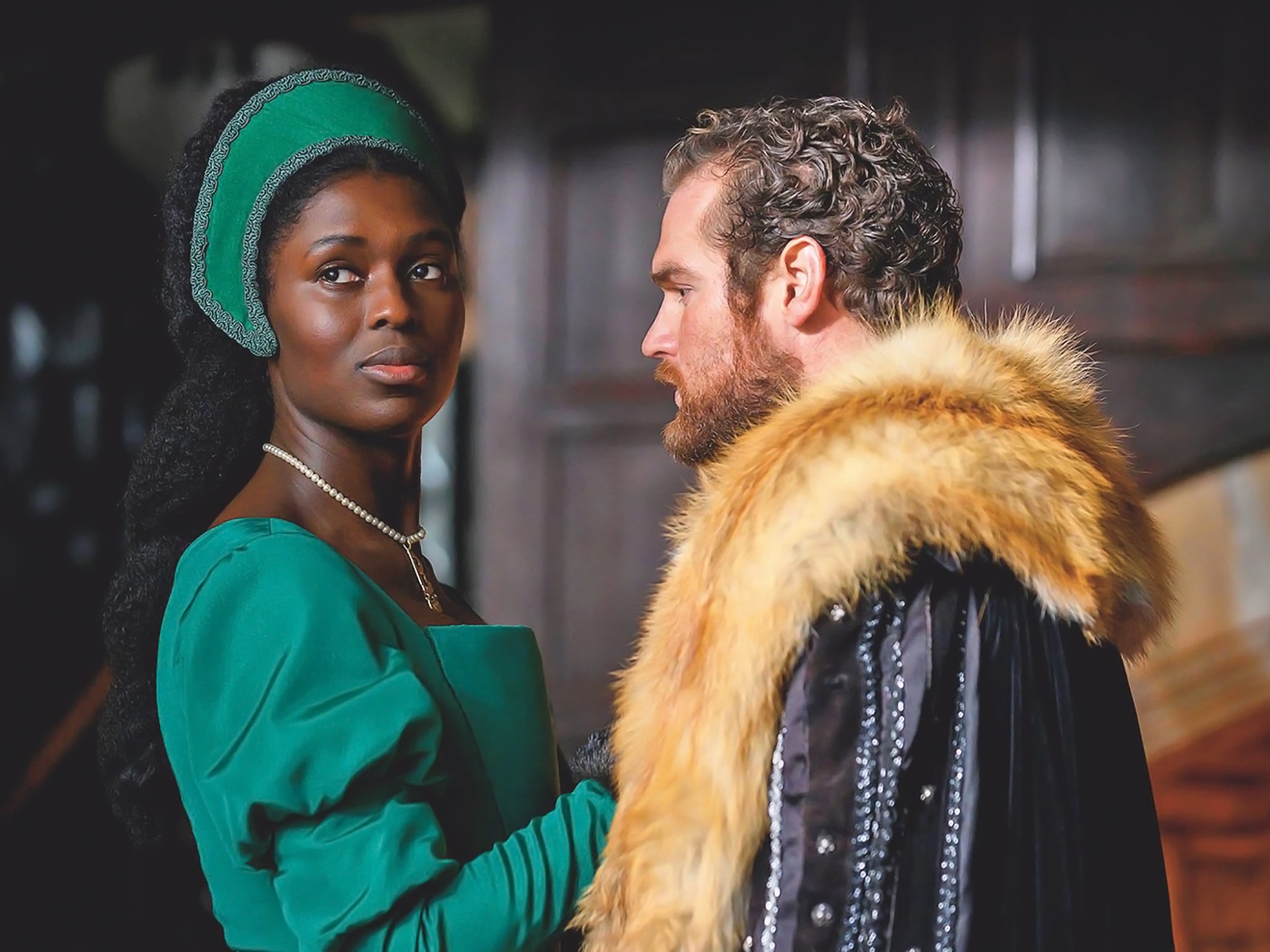 Soapy romp: Jodie Turner-Smith and Mark Stanley in ‘Anne Boleyn'