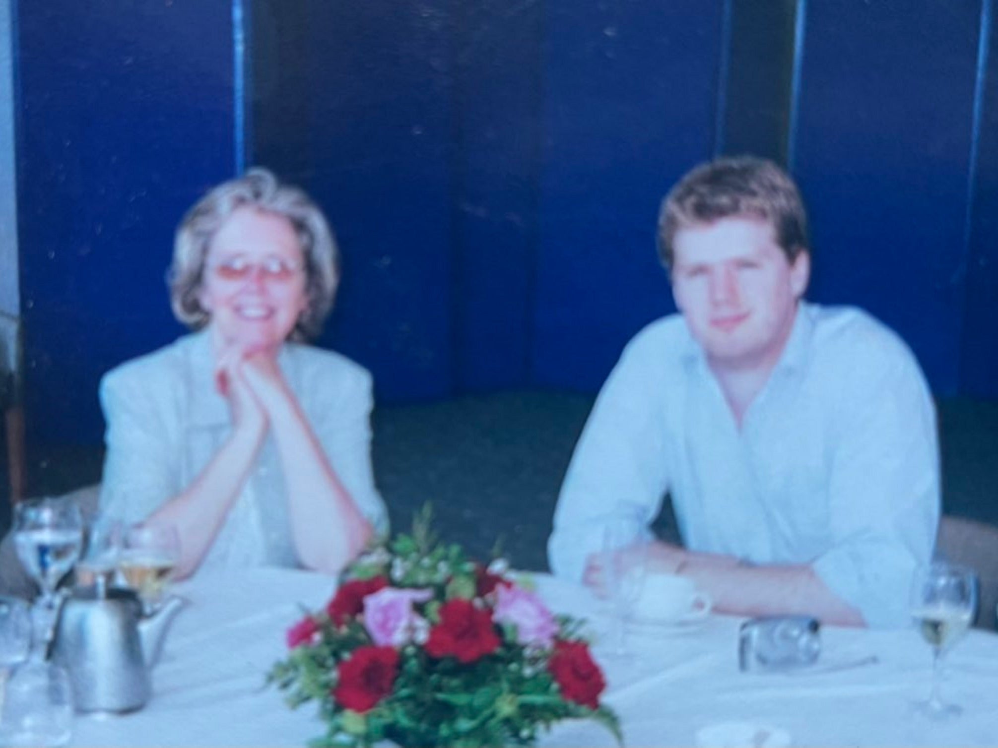 Ed Morrish with his mother Christine Morrish. Ed, 41, found an old alarm clock with a recording of his late mother's voice that she had given him in 1998 when he left home for university