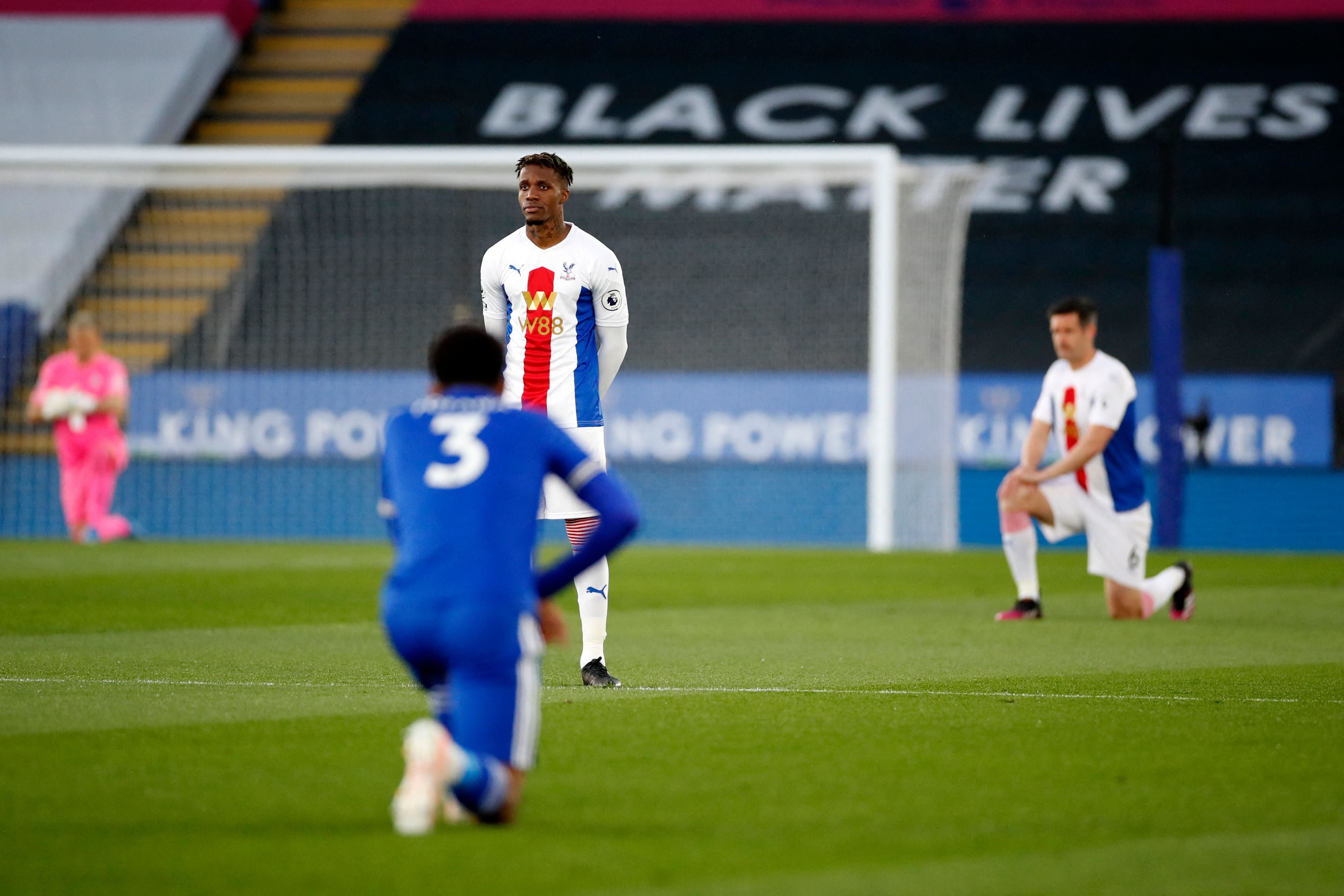 Crystal Palace winger Wilfried Zaha opts not to kneel