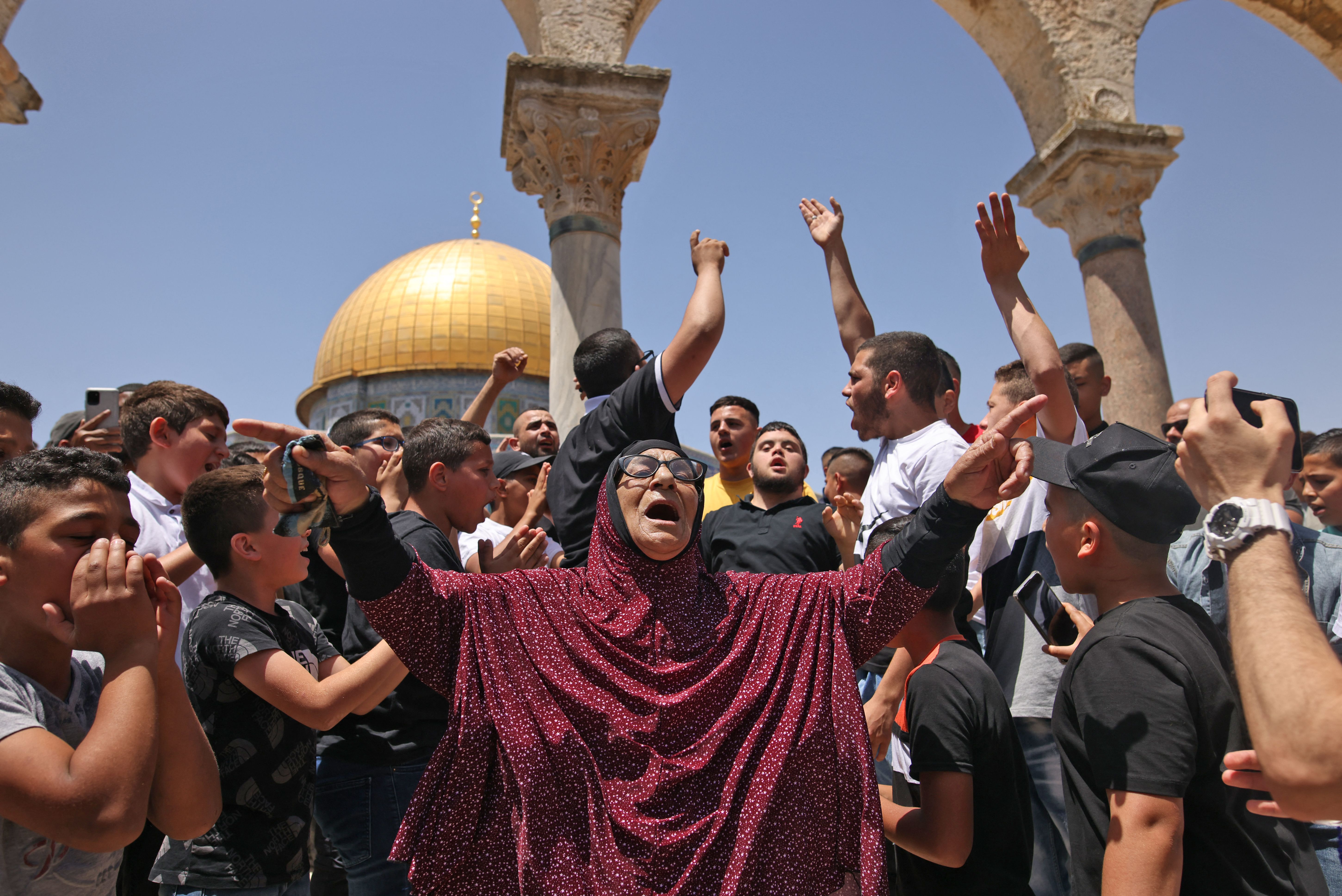 Palestinians attend Friday prayers in Jerusalem's Al-Aqsa mosque, the third holiest site of Islam, which is also revered by Jews as the Temple Mount