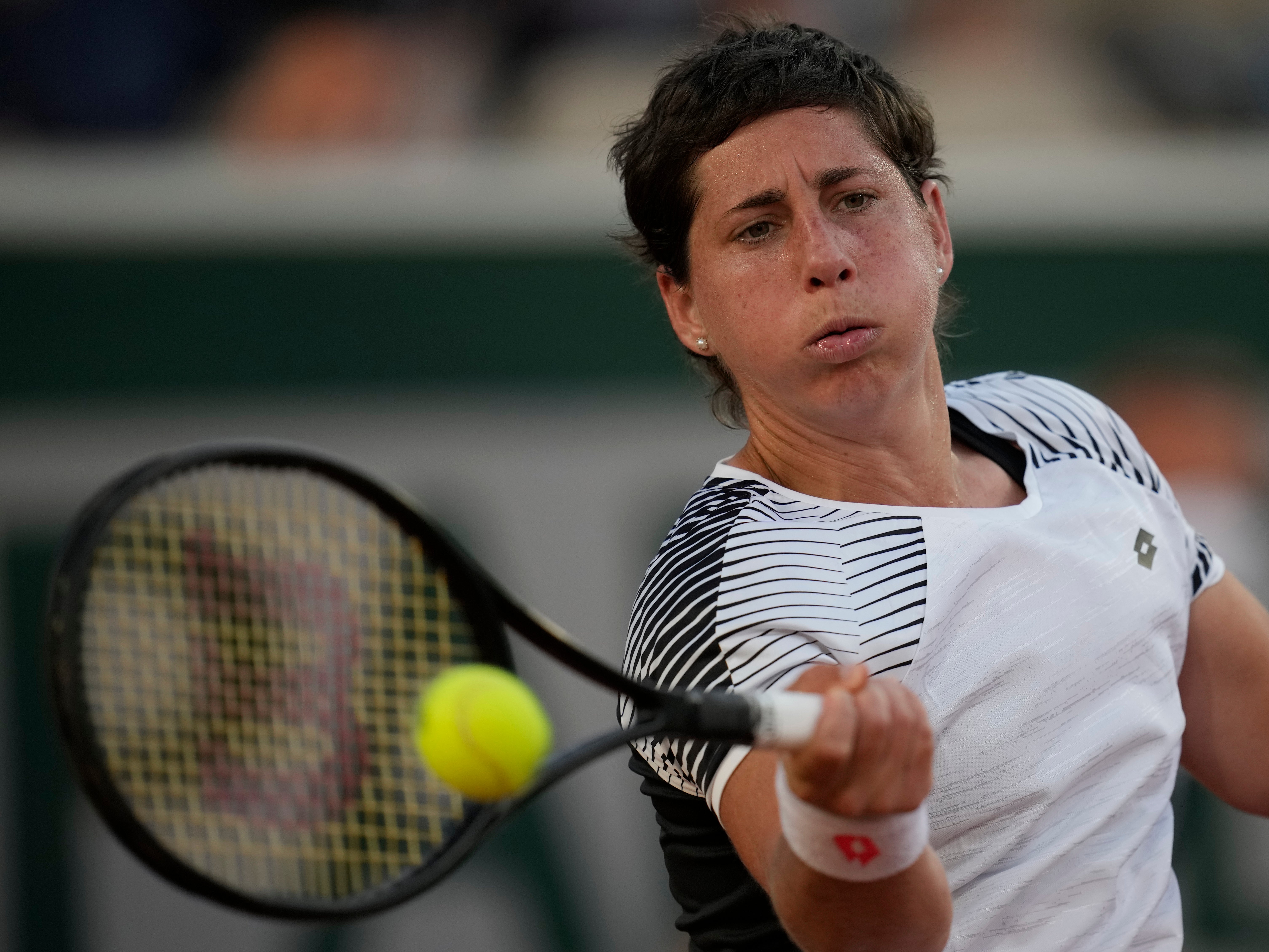 Carla Suarez Navarro was playing her first match since overcoming cancer