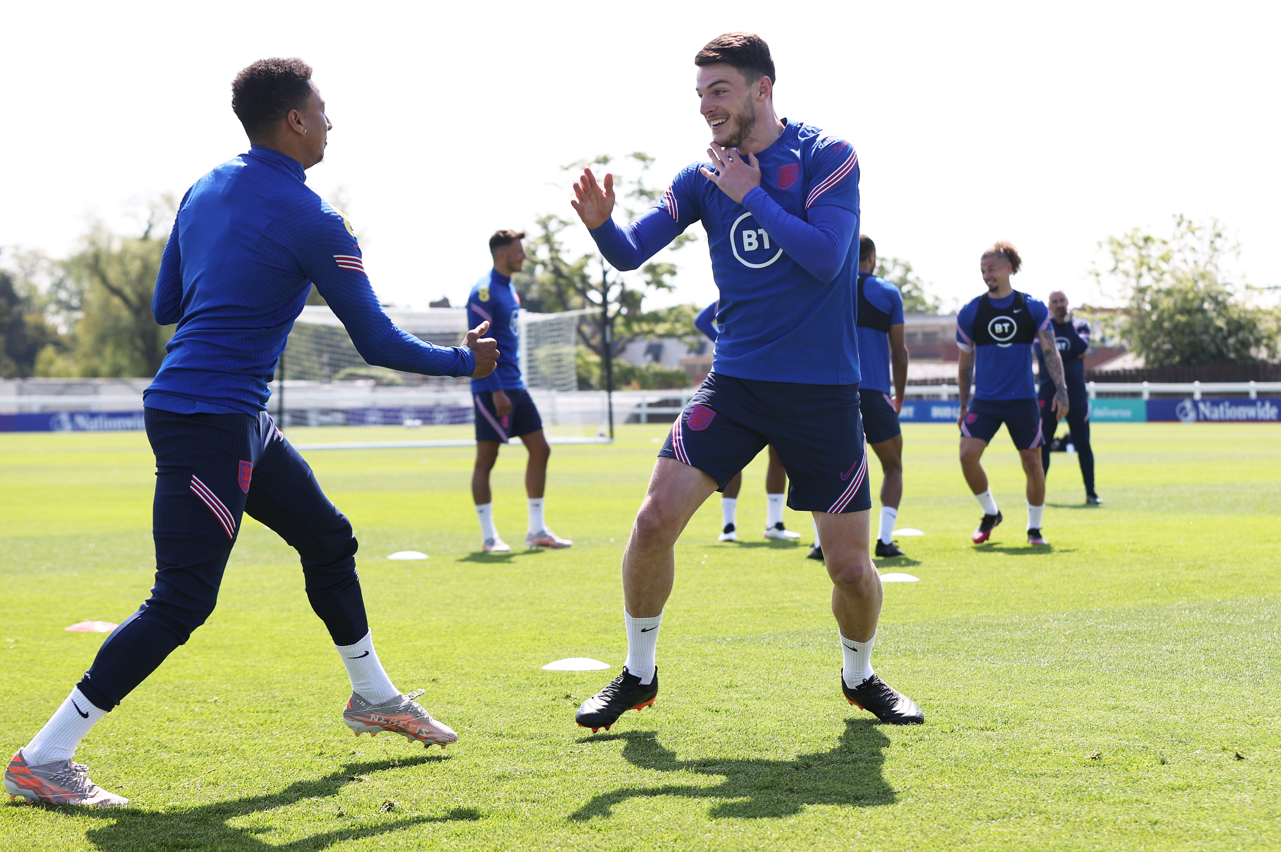 West Ham’s Declan Rice (right) made the cut but on-loan club team-mate Jesse Lingard (left) did not