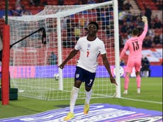 Bukayo Saka’s maiden England goal seals victory before Trent Alexander-Arnold limps off