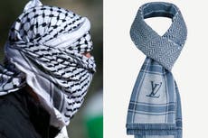 Louis Vuitton faces accusations of cultural appropriation over $705 scarf inspired by Palestinian keffiyeh
