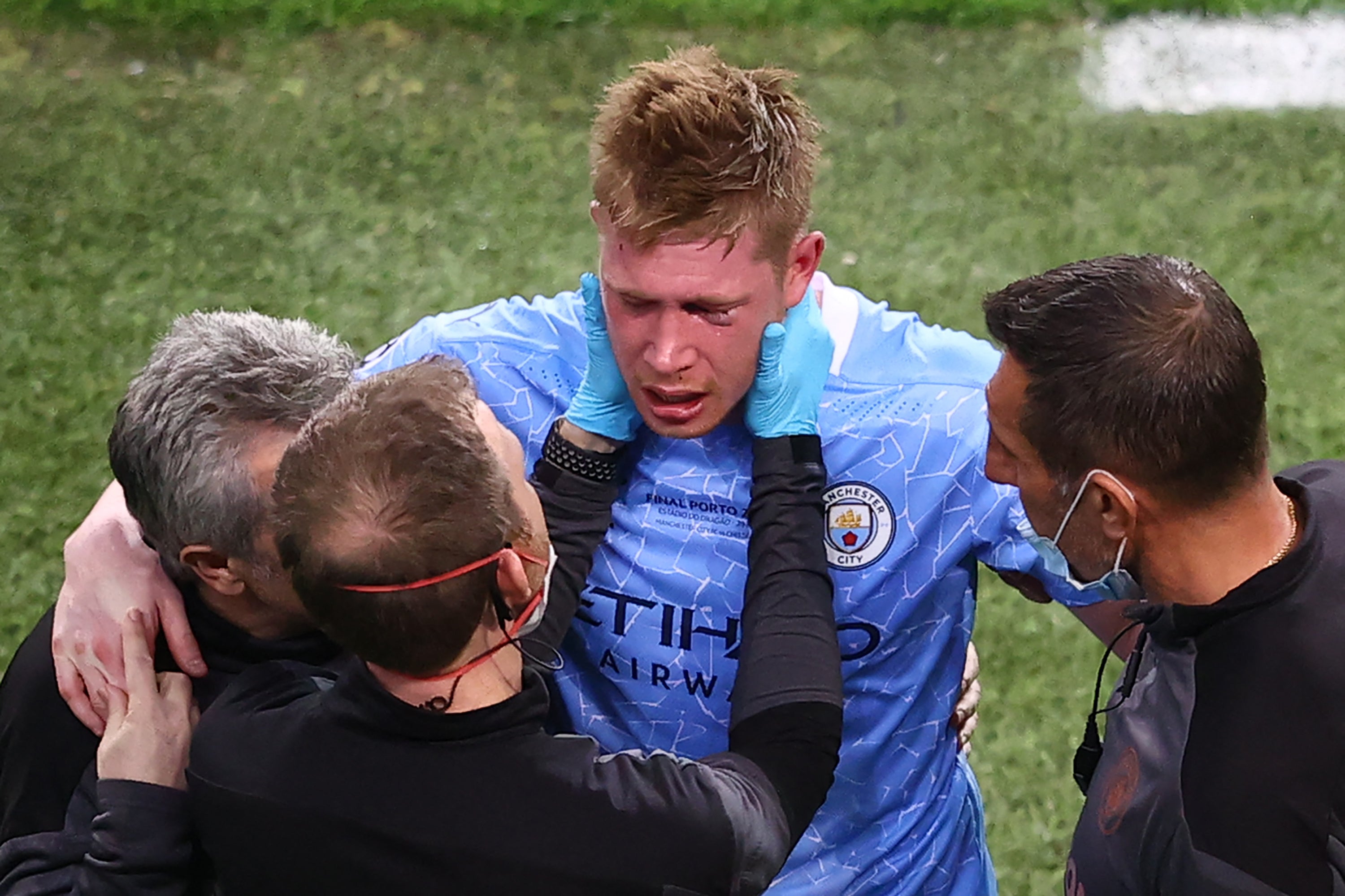 Kevin De Bruyne sustained the injury following a clash with Chelsea’s Antonio Rudiger