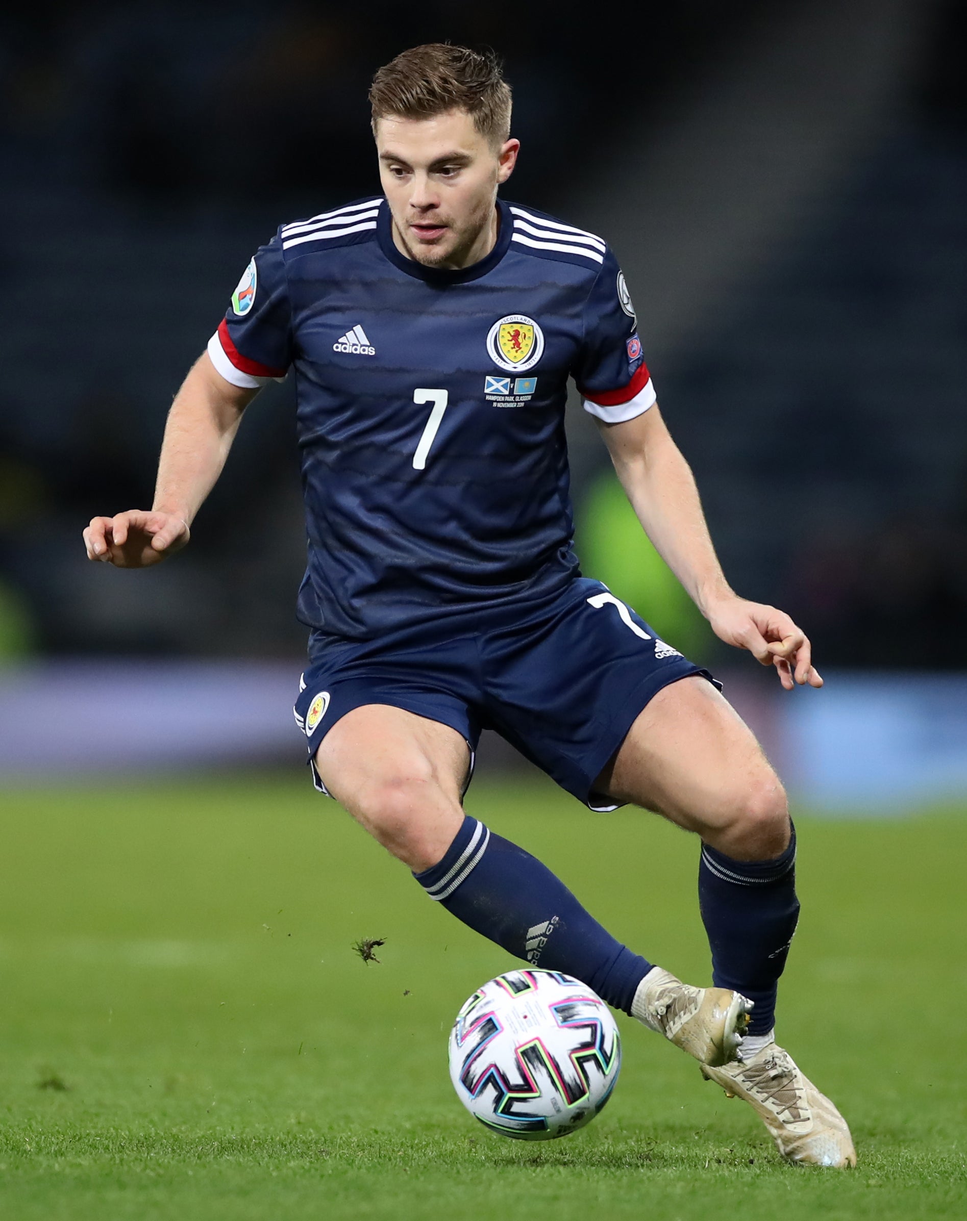 James Forrest in action for Scotland