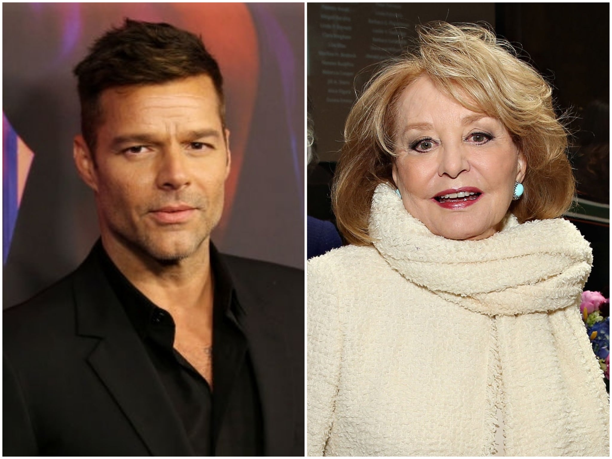 Ricky Martin and Barbara Walters