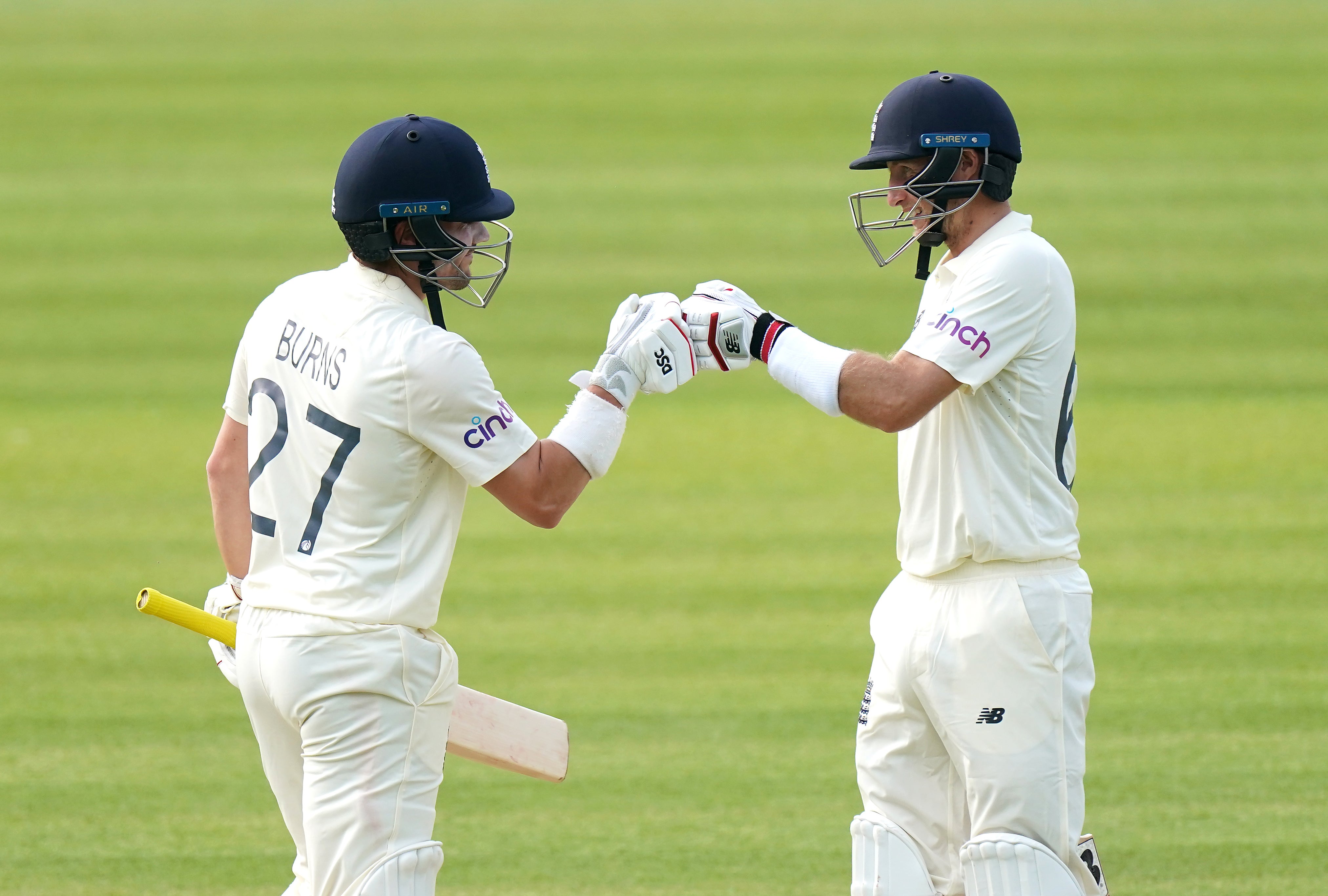 Rory Burns, left, and Joe Root shared an unbroken 93-run stand (Adam Davy/PA)