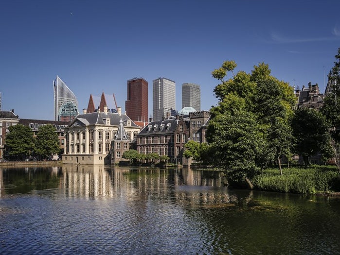 The Mauritshuis art museum, left, and part of the Binnenhof parliament buildings