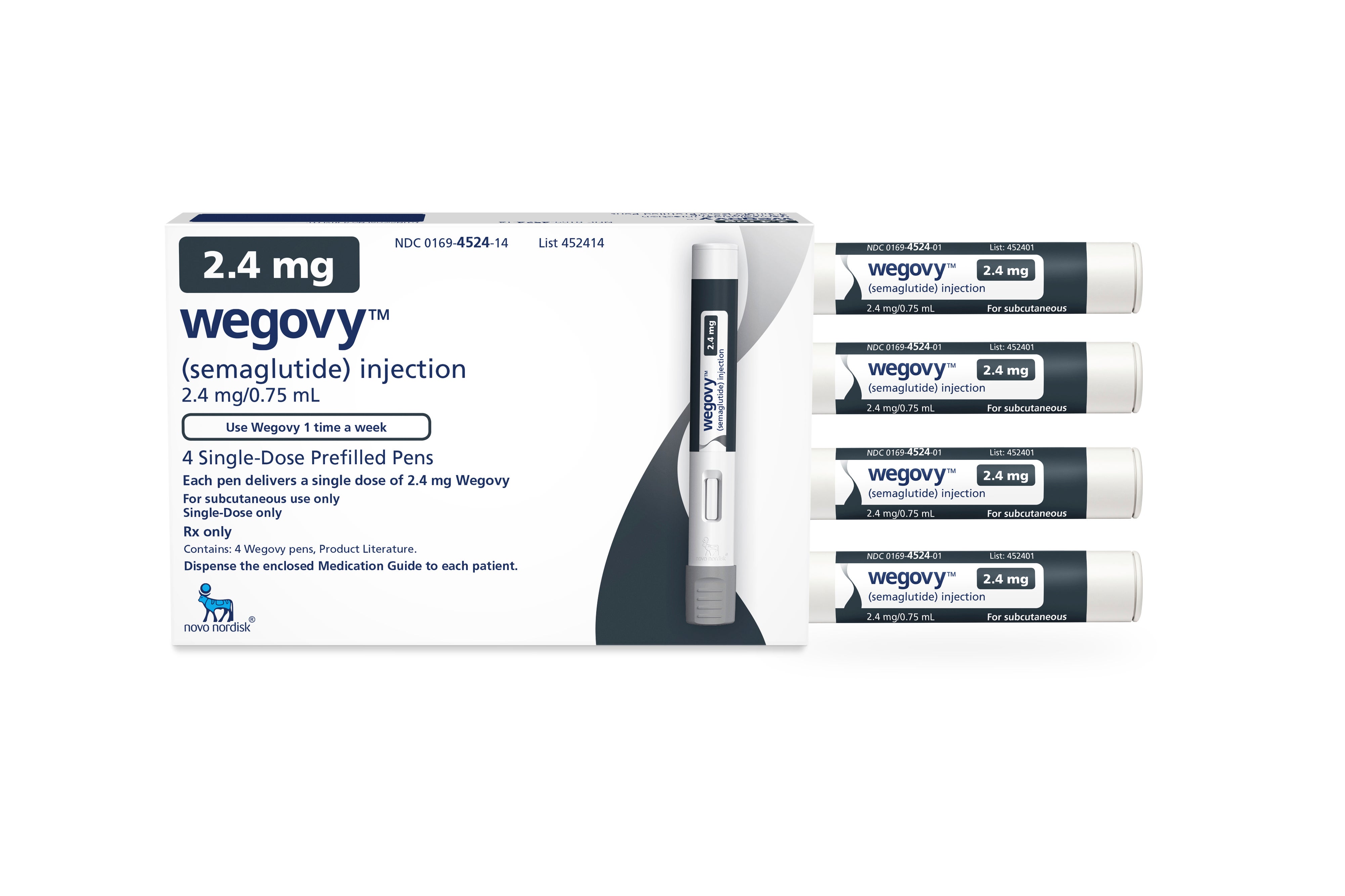 Wegovy is administered by an injection or pen, similar to that used by diabetics, on a weekly basis