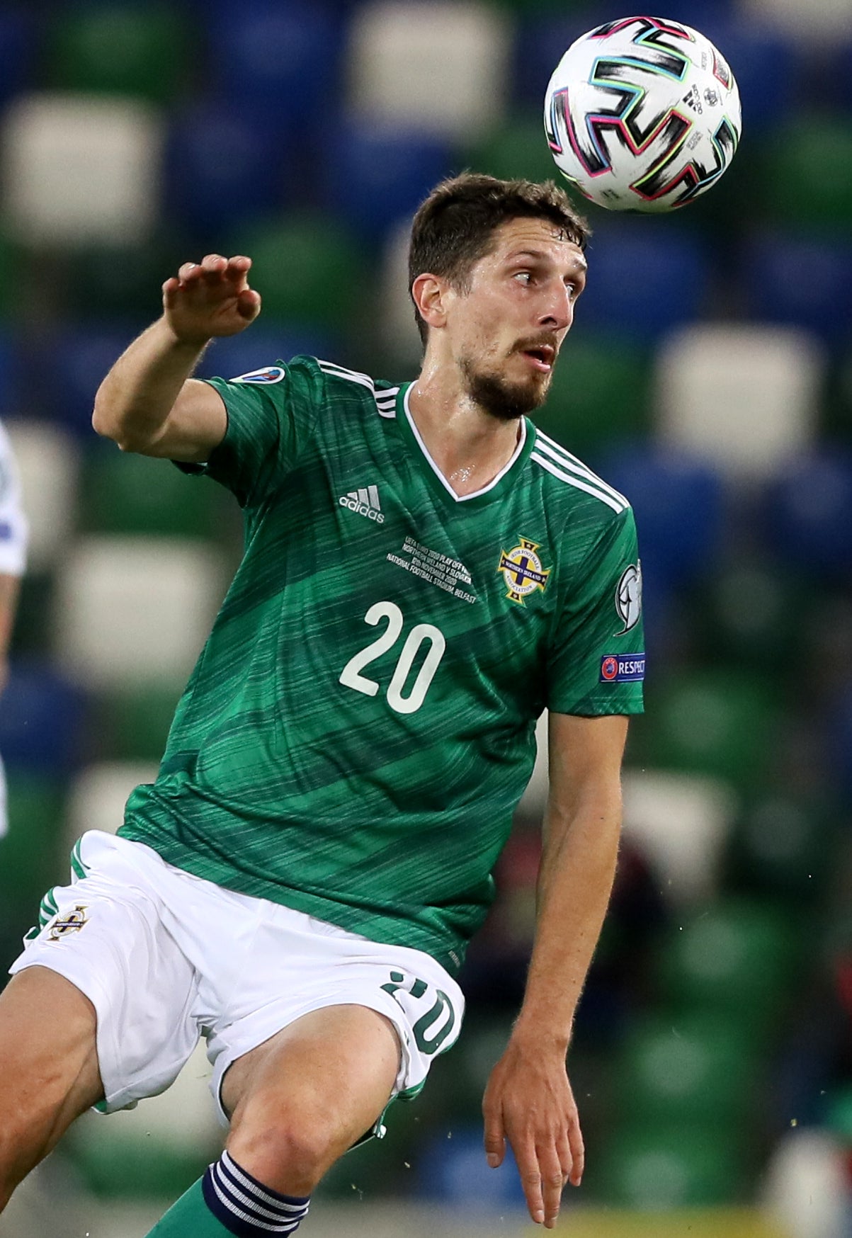 Craig Cathcart heads a ball