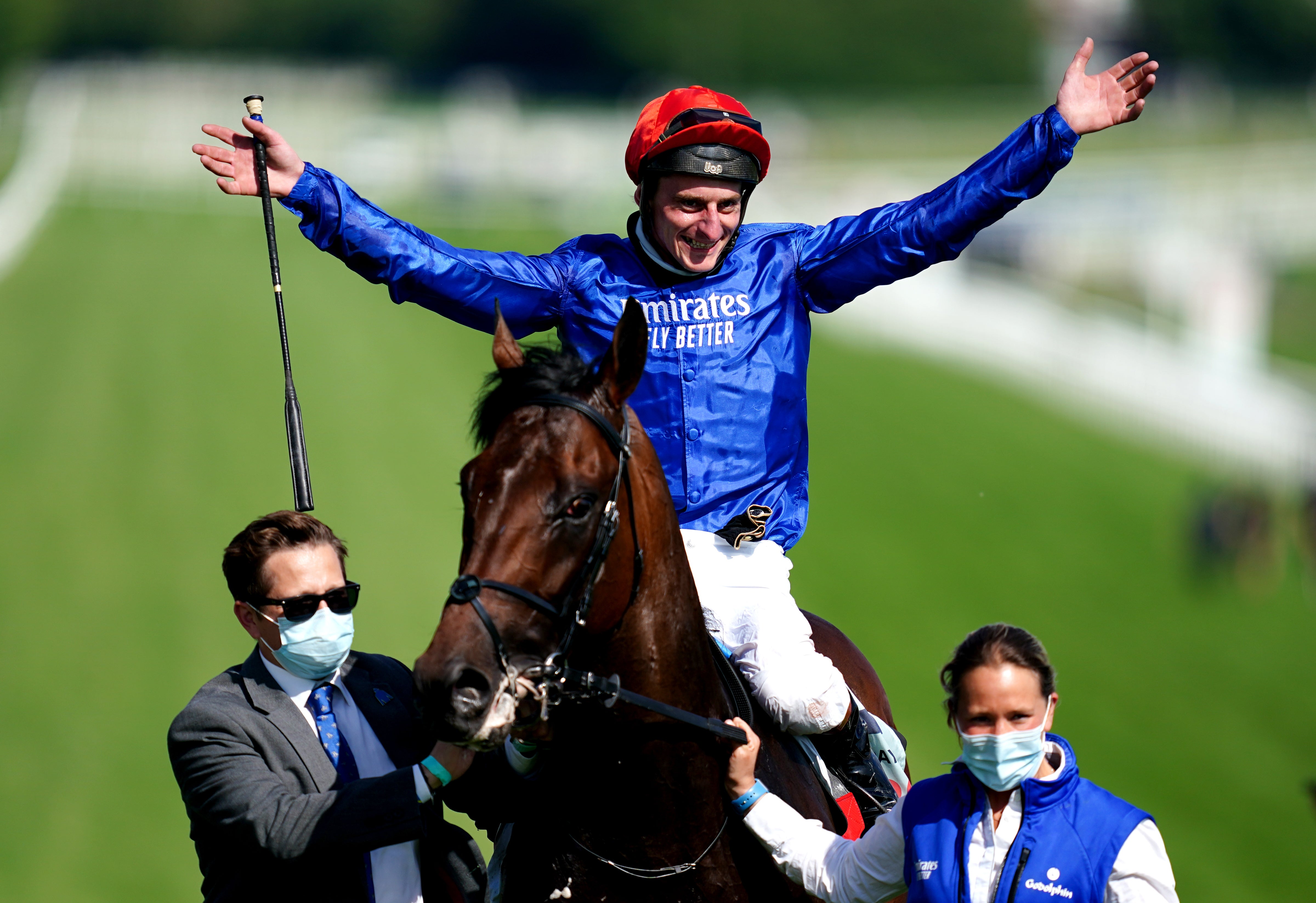 Adam Kirby celebrates on top of Adayar