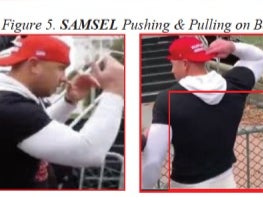 Ryan Samsel is accused of attacking a police officer during the Capitol riot