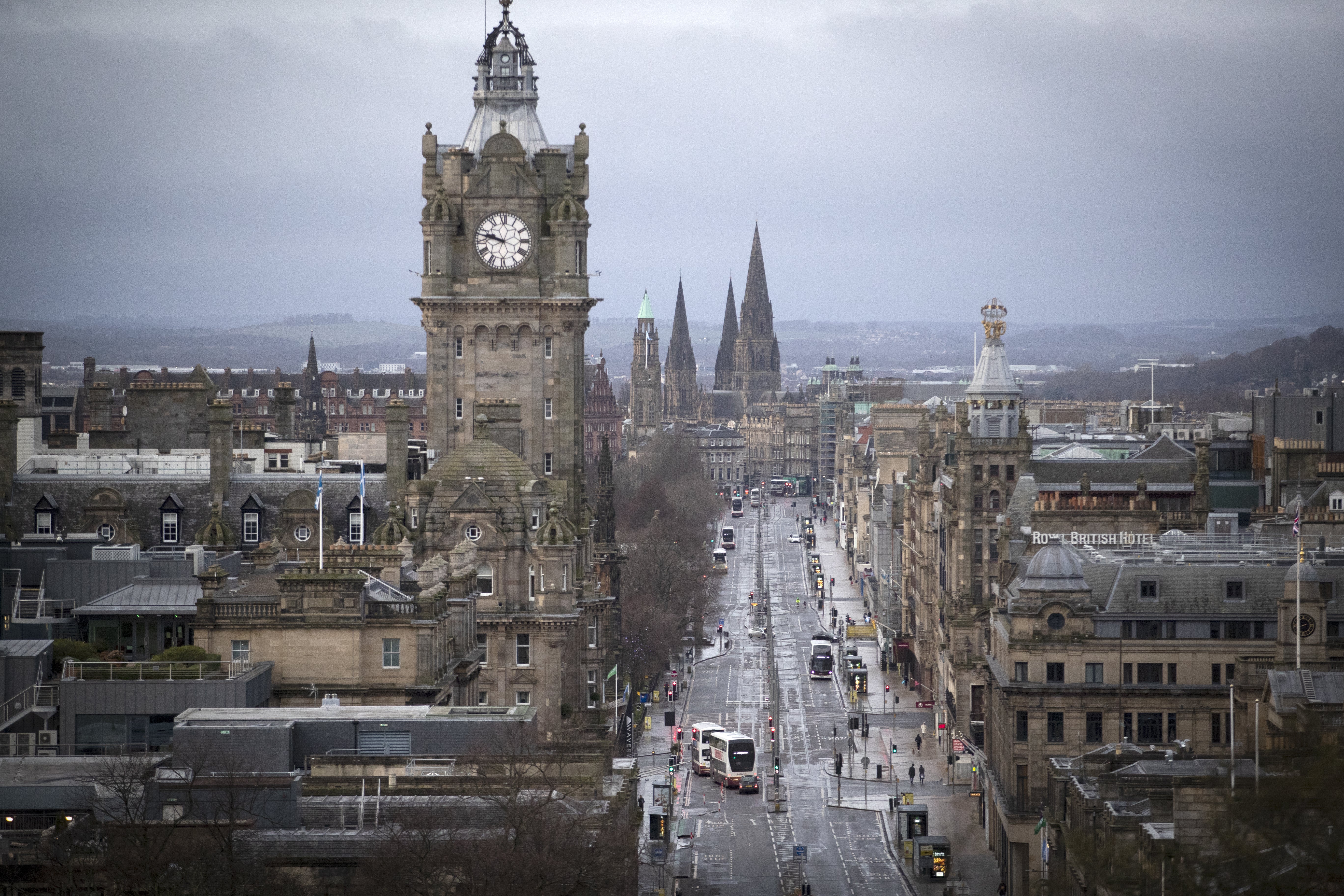 Princes Street, Edinburgh in Scotland