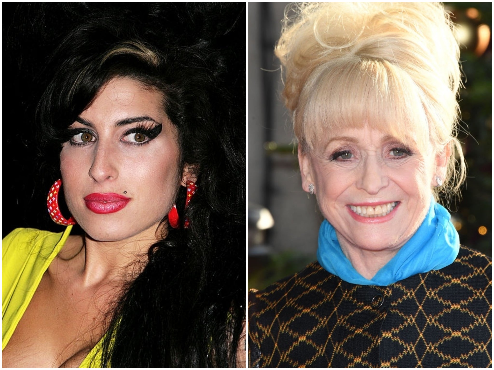Amy Winehouse in 2007, and Barbara Windsor in 2017
