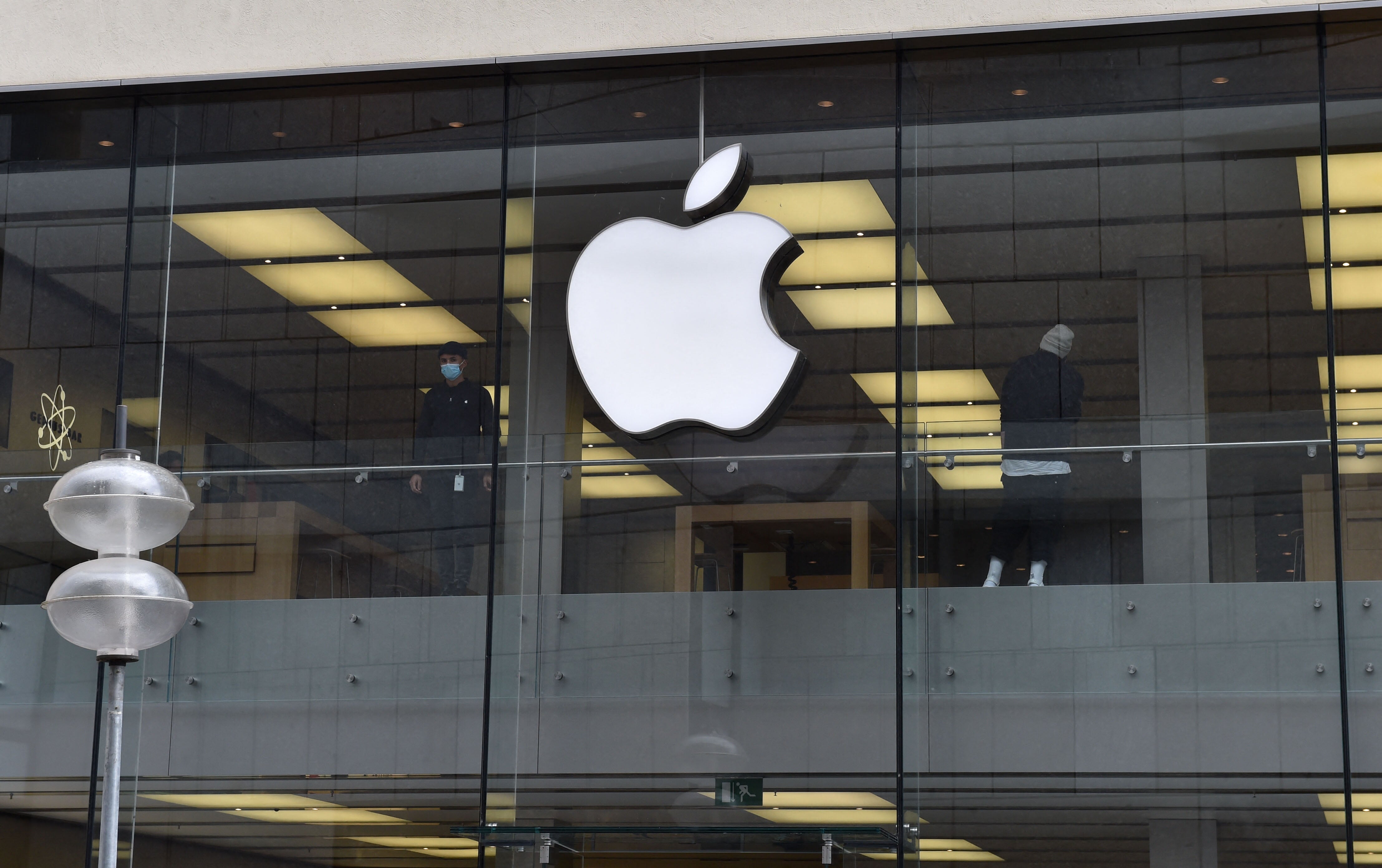 Logo of US tech giant Apple can be seen on an Apple store in Munich, southern Germany