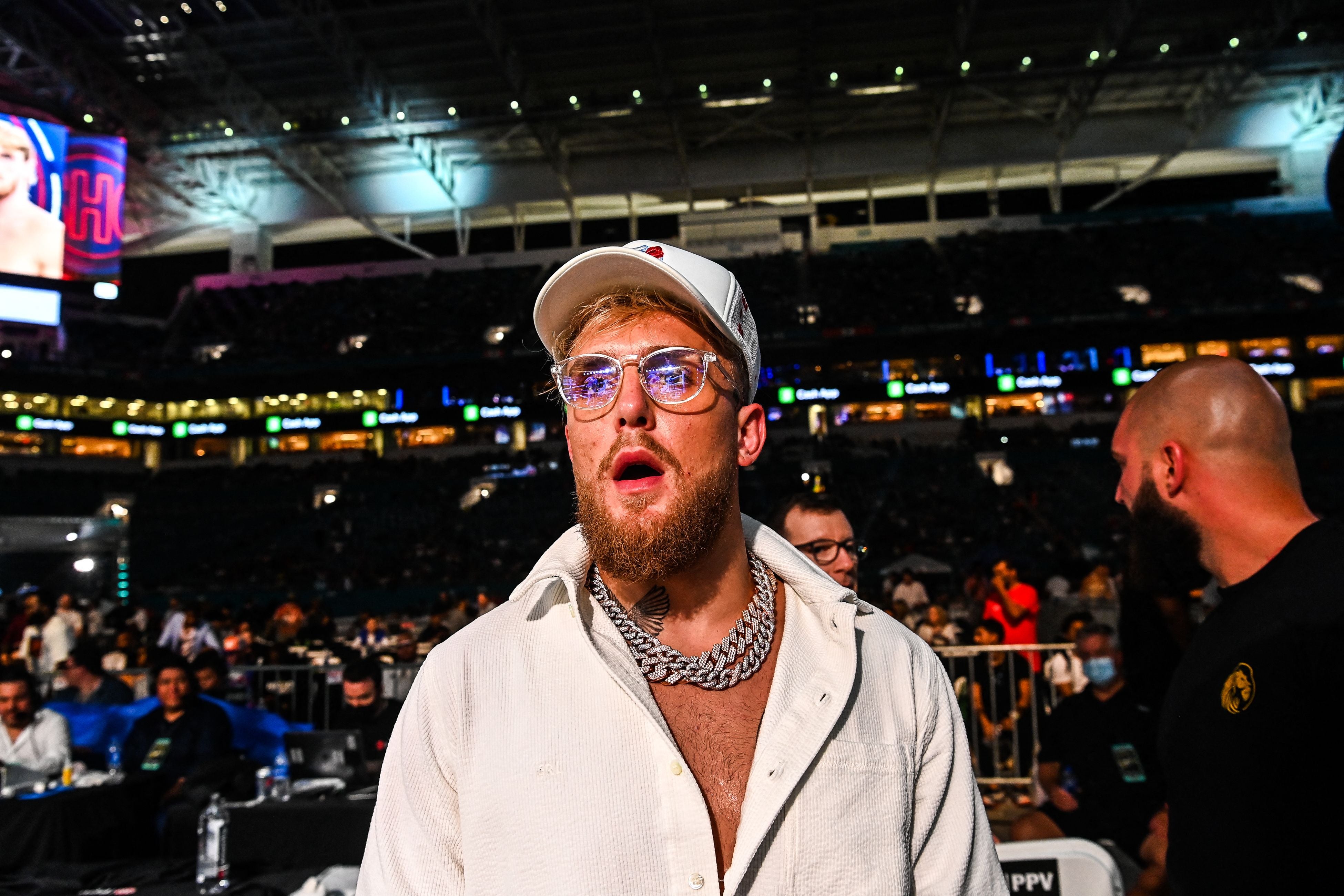 Jake Paul was ringside as his brother fought Floyd Mayweather