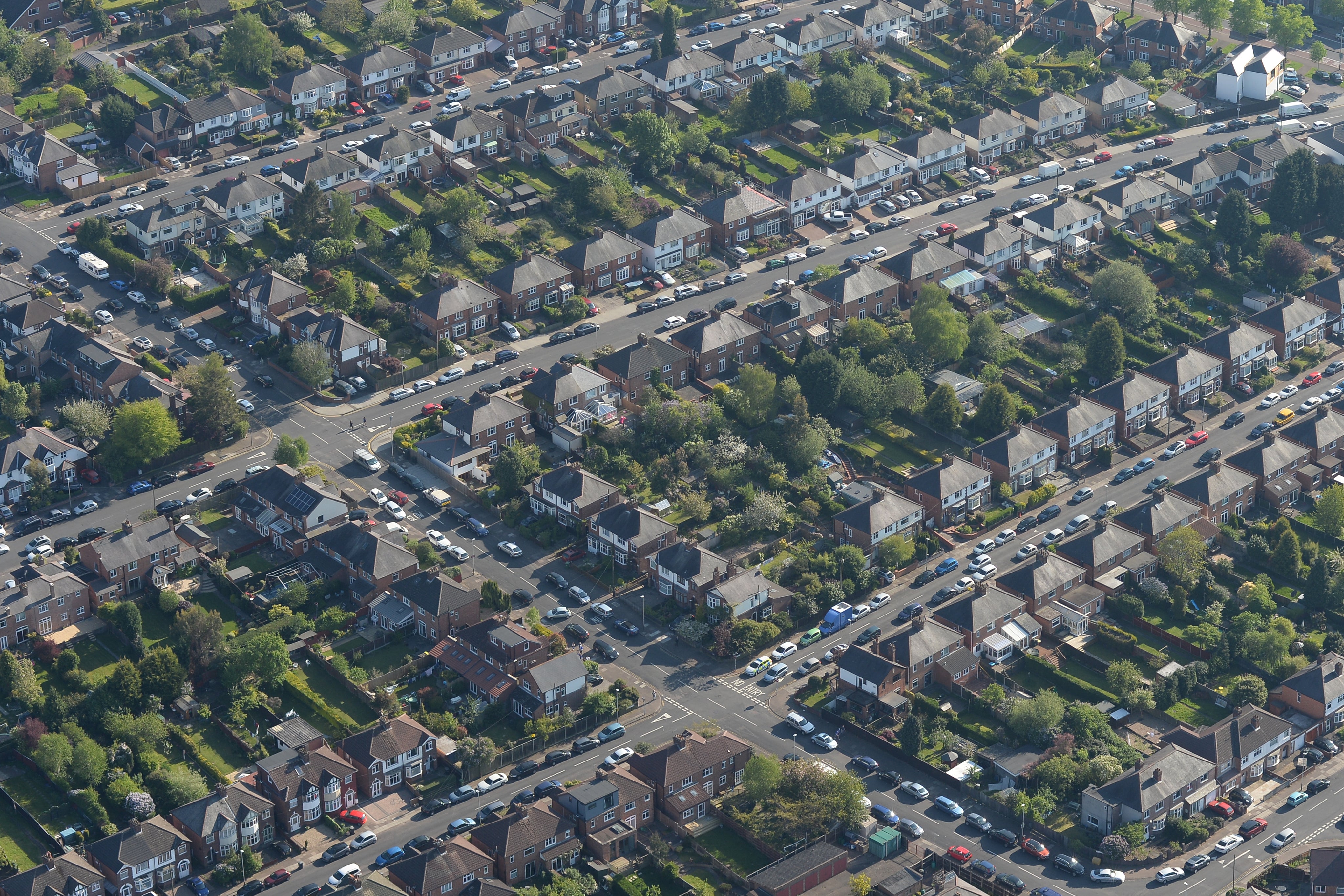 Aerial view of houses