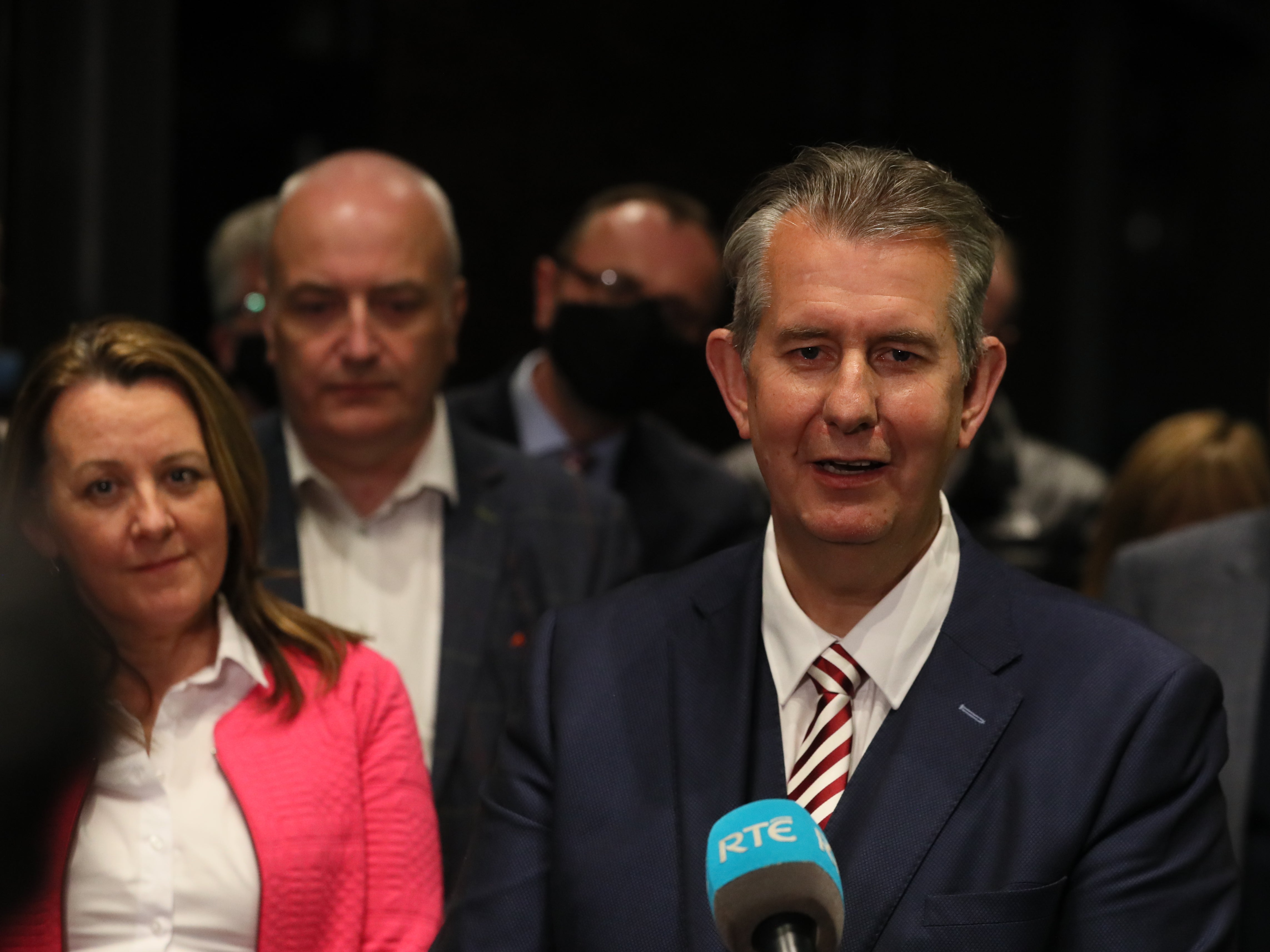 Edwin Poots speaks to the media after being ratified as the new DUP leader