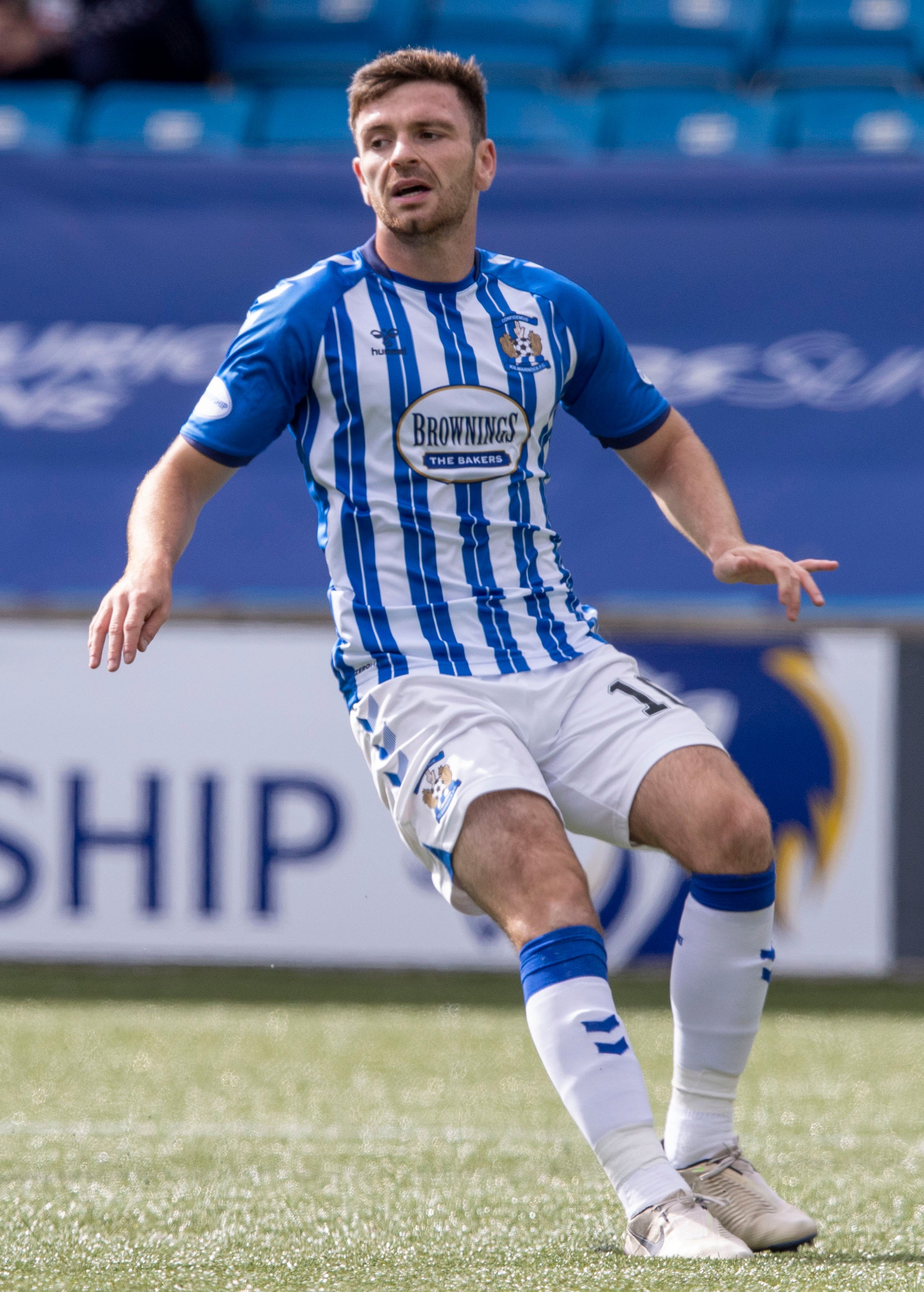 Greg Kiltie will swap Kilmarnock's blue and white stripes for the black and white of St Mirren