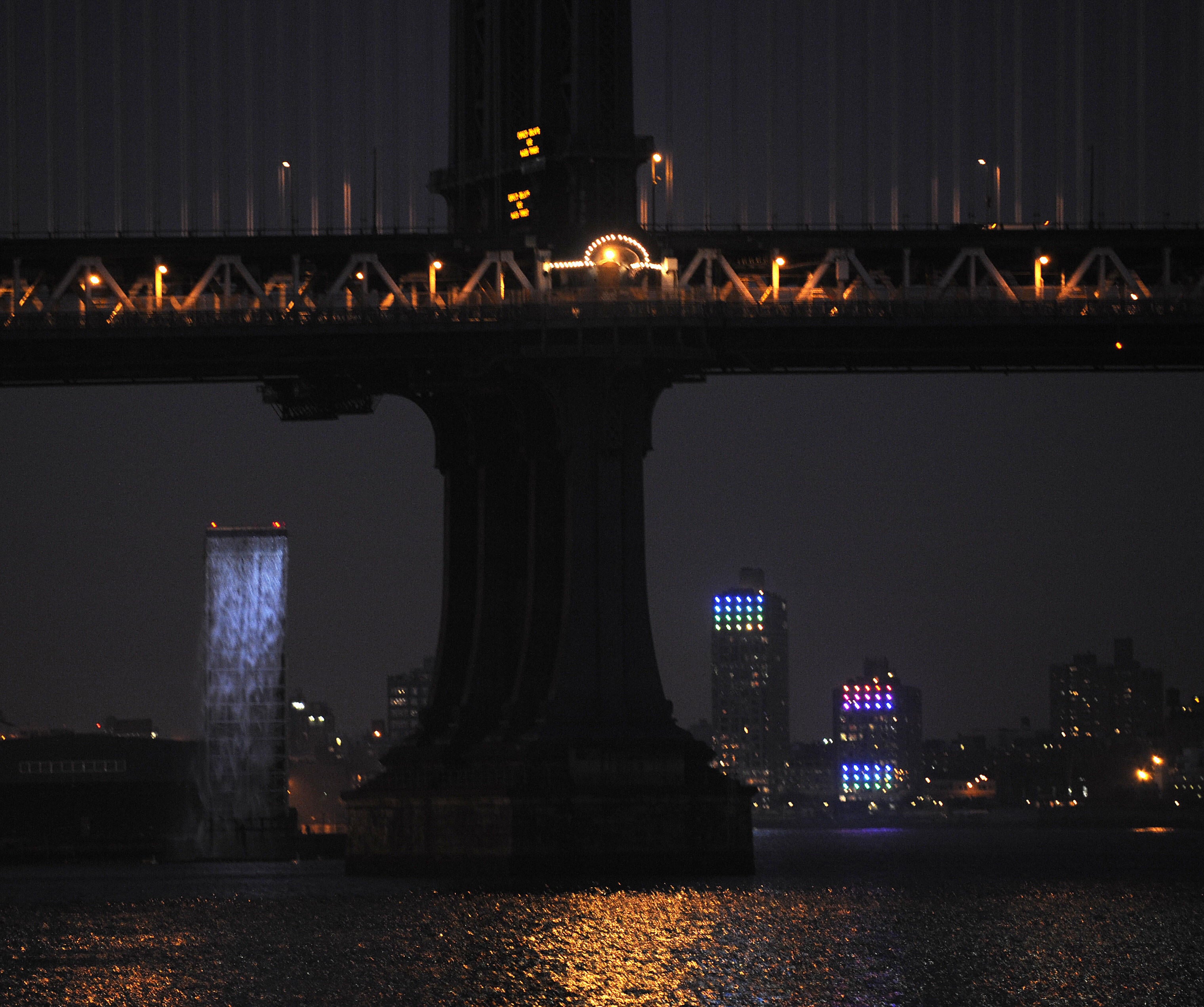 The Manhattan Bridge, which connects the New York City boroughs of Brooklyn and Manhattan.