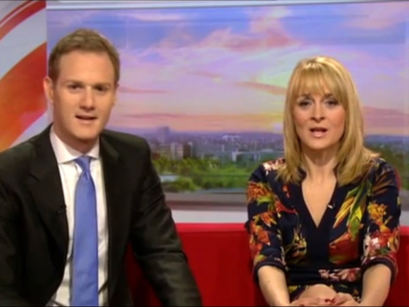 BBC Breakfast presenter Louise Minchin pictured with co-host Dan Walker