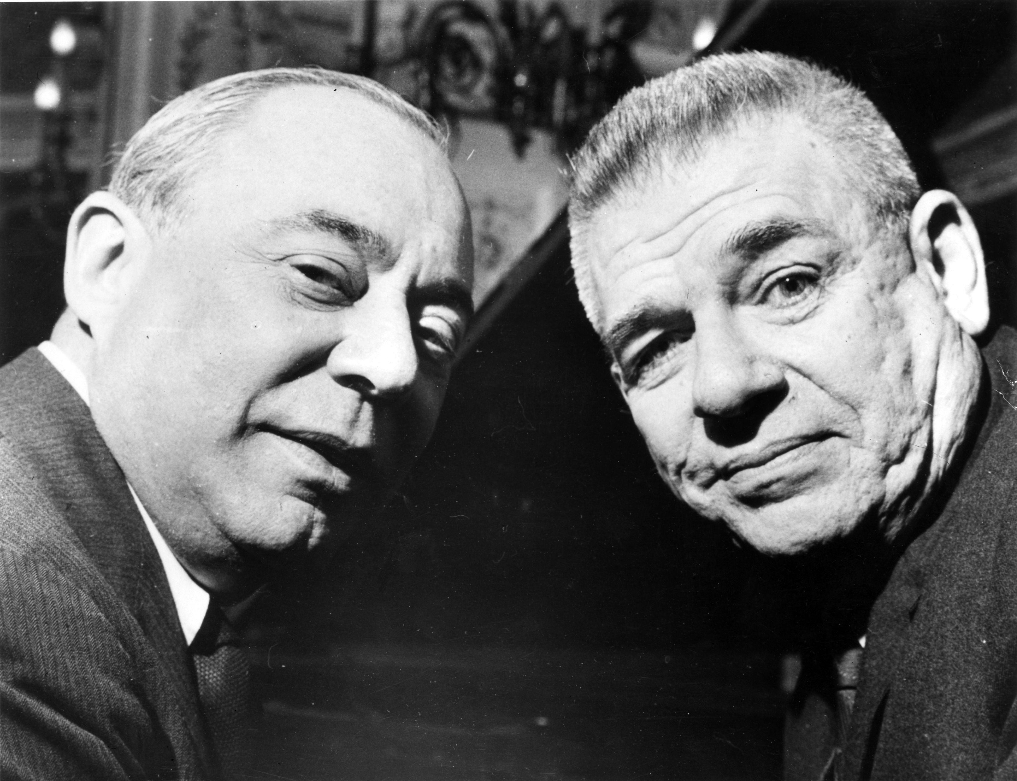 Richard Rodgers, left, and Oscar Hammerstein in London in 1960 to promote ‘Flower Drum Show’