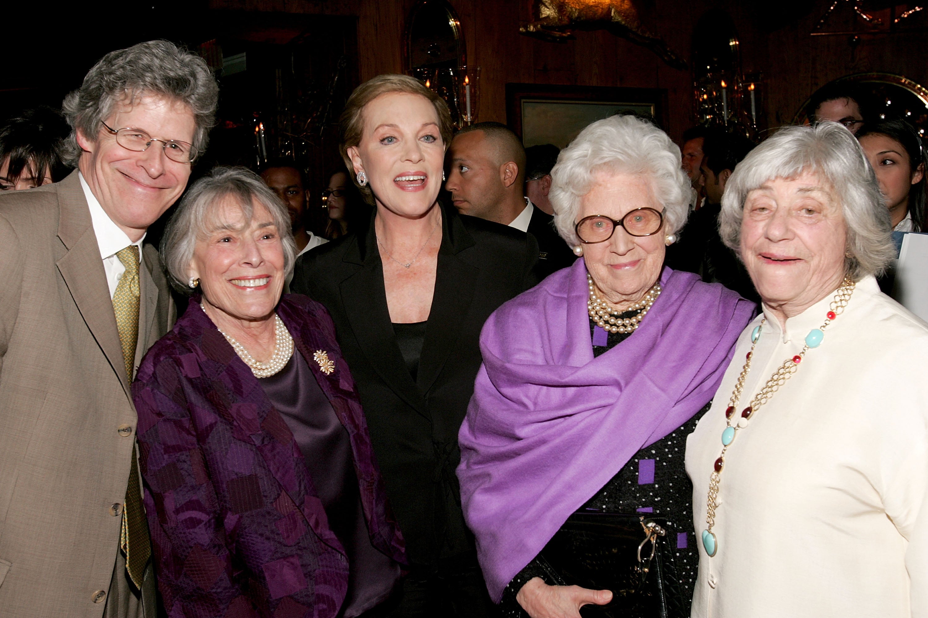 (L-R) Ted Chapin, Mary Rodgers, Julie Andrews, Anna Crouse and Alice Hammerstein in New York City, 2005