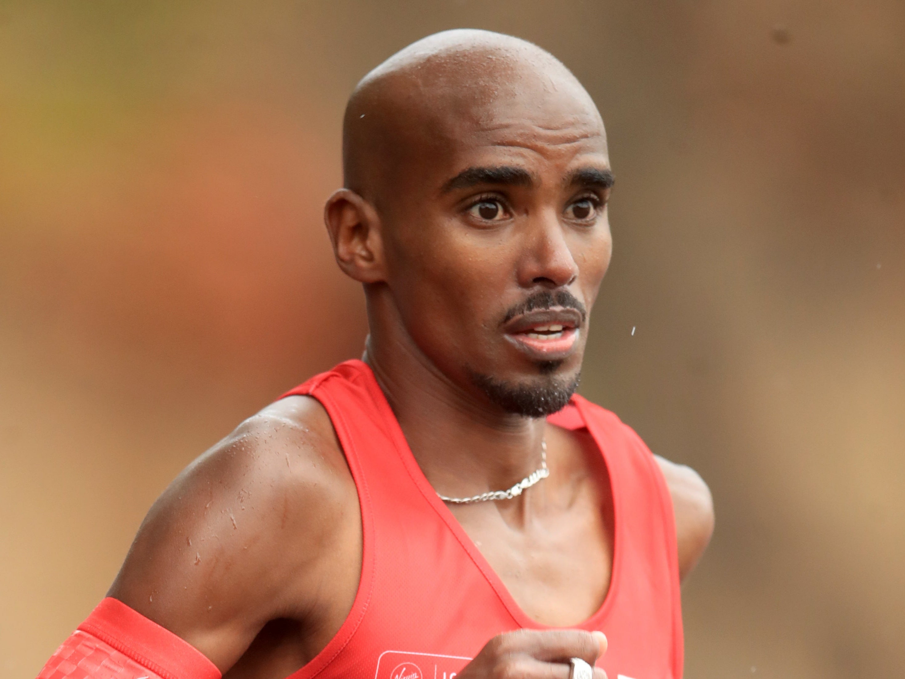 Pace setter Great Britain’s Mo Farah in action during the Men’s Elite Race during the Virgin Money London Marathon around St James’ Park