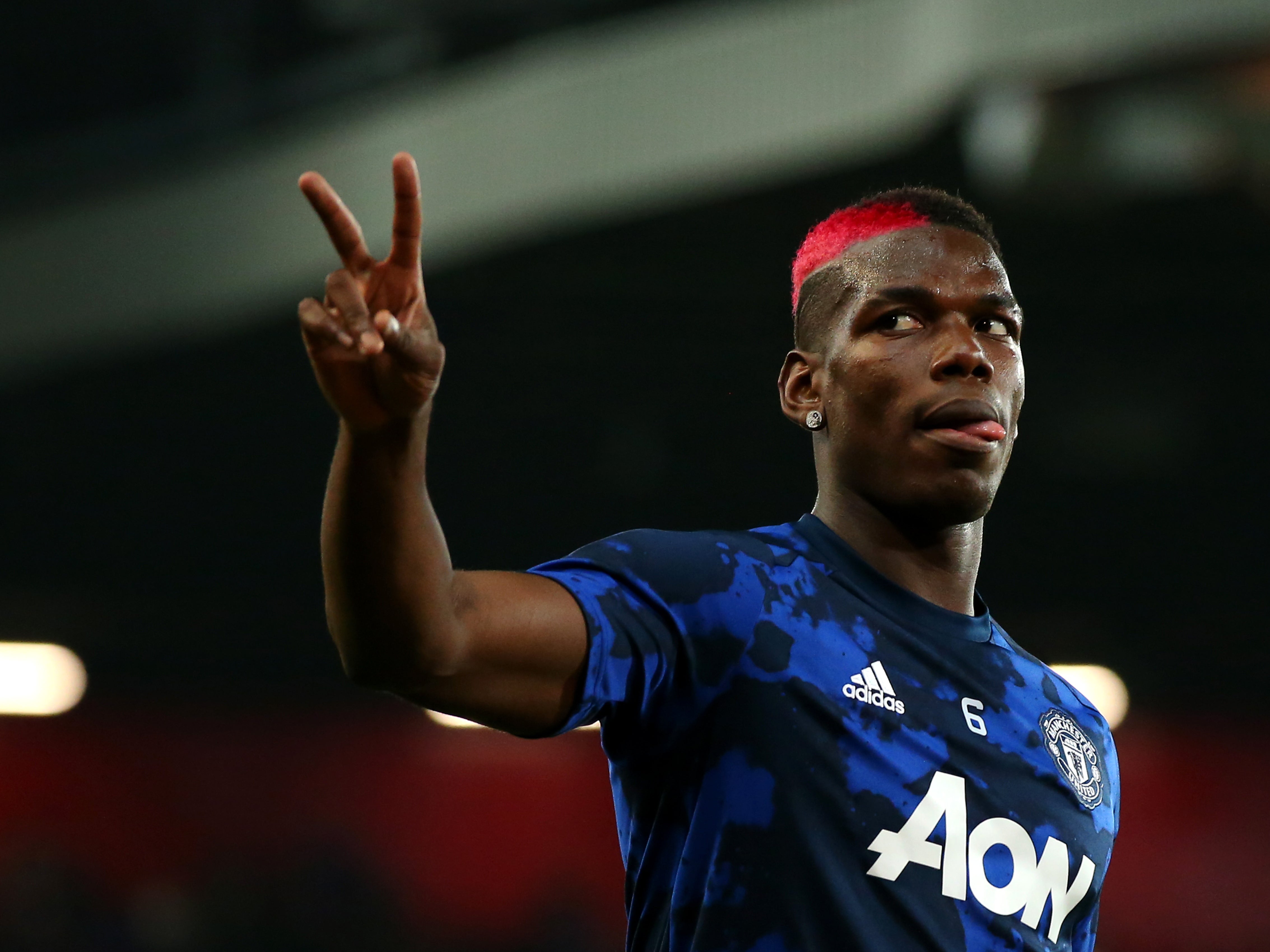 Paul Pogba during a Manchester United and Rochdale AFC game in 2019