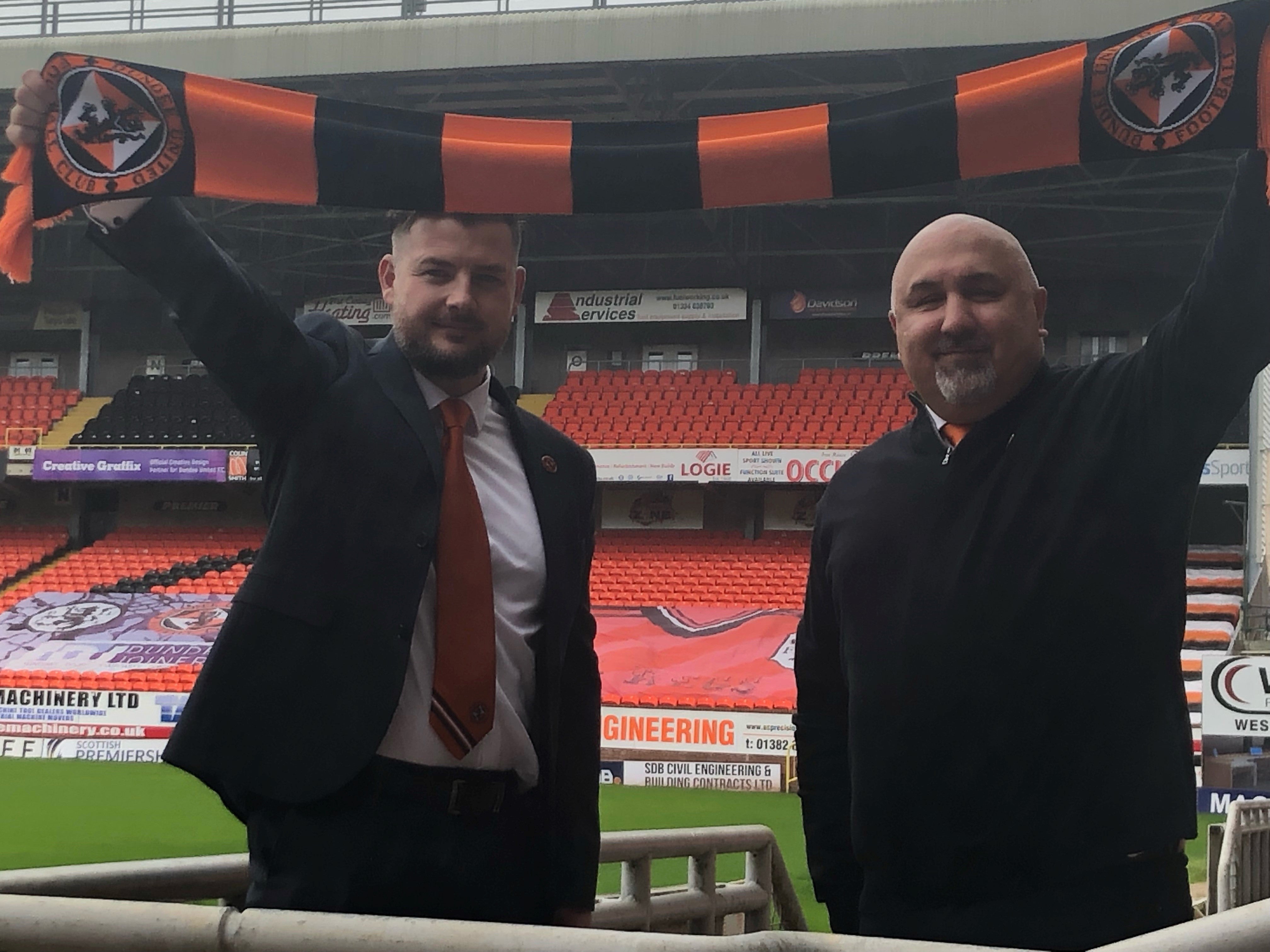 New Dundee United boss Tam Courts (left) and sporting director Tony Asghar