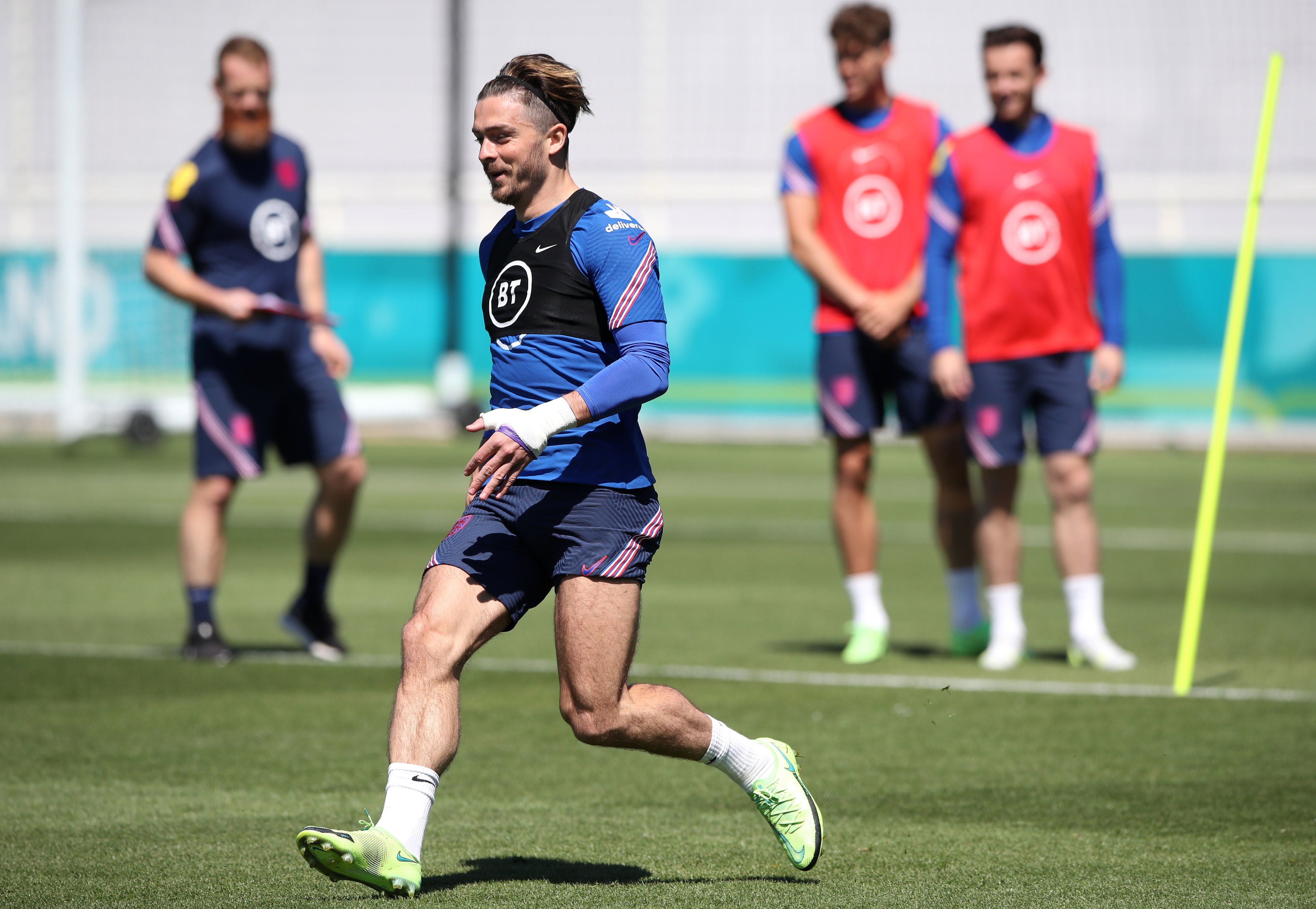 <p>Jack Grealish in training at St George’s Park</p>