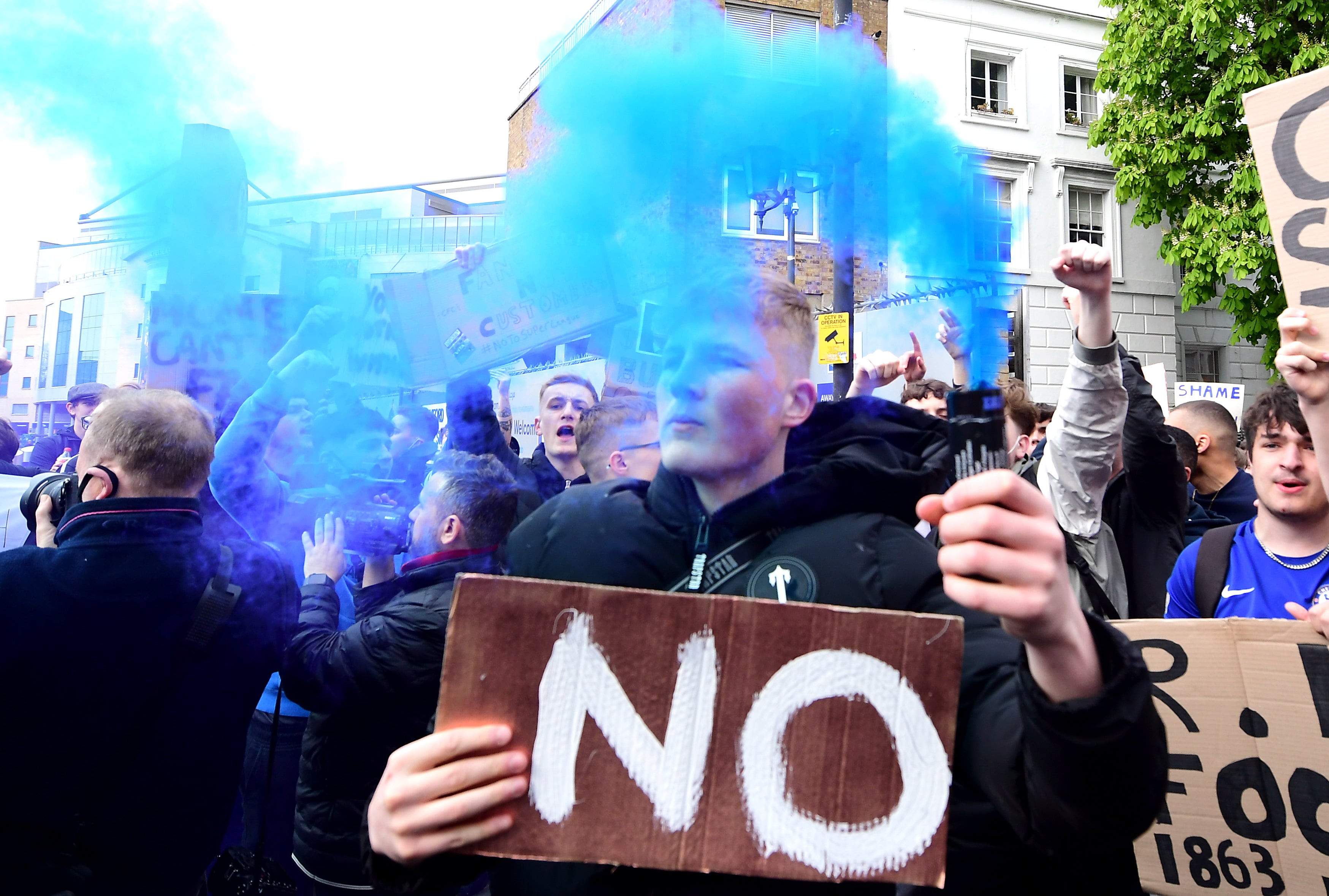 Chelsea fans protest