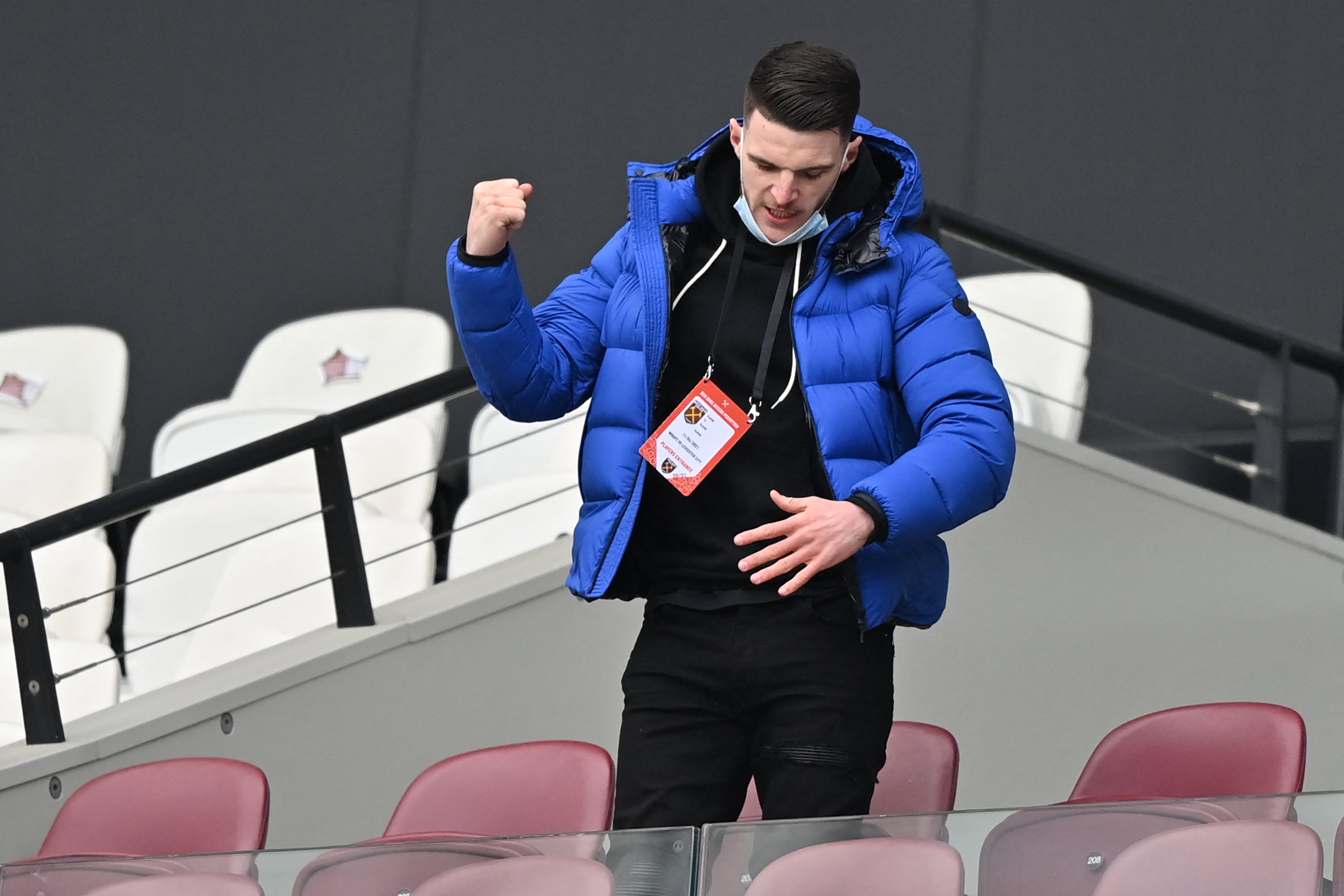 An injured Rice watched much of West Ham’s season run-in from the bench