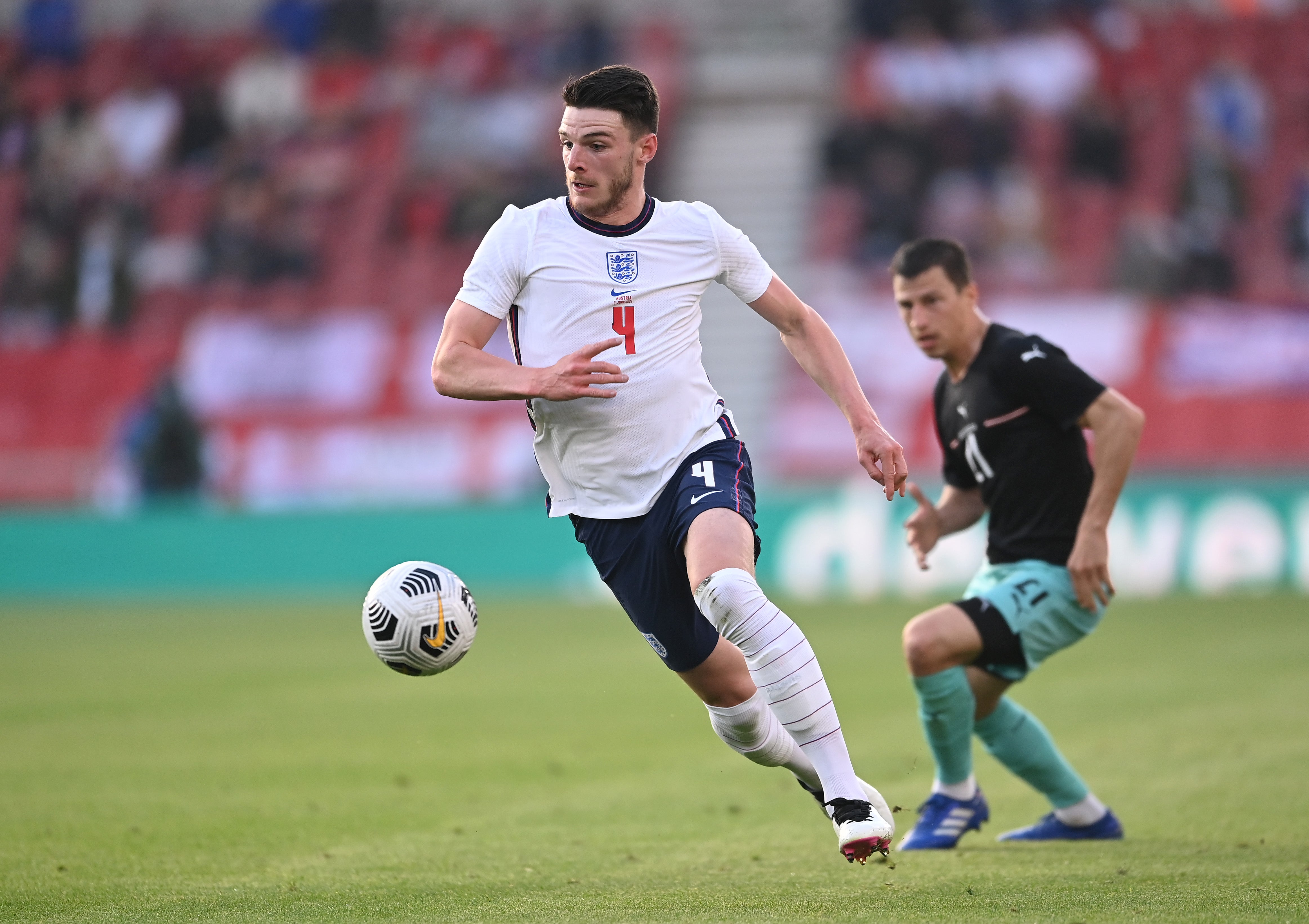 Rice on the ball against Austria last week