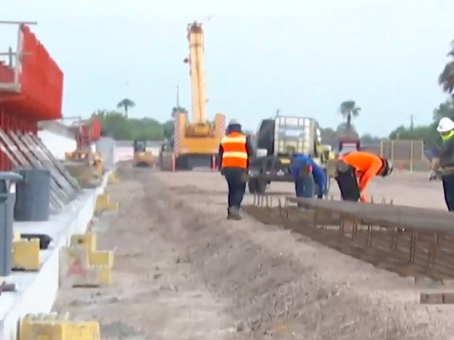 The US Army Corps of Engineers is rushing to close gaps in levees excavated from Trump’s border wall.