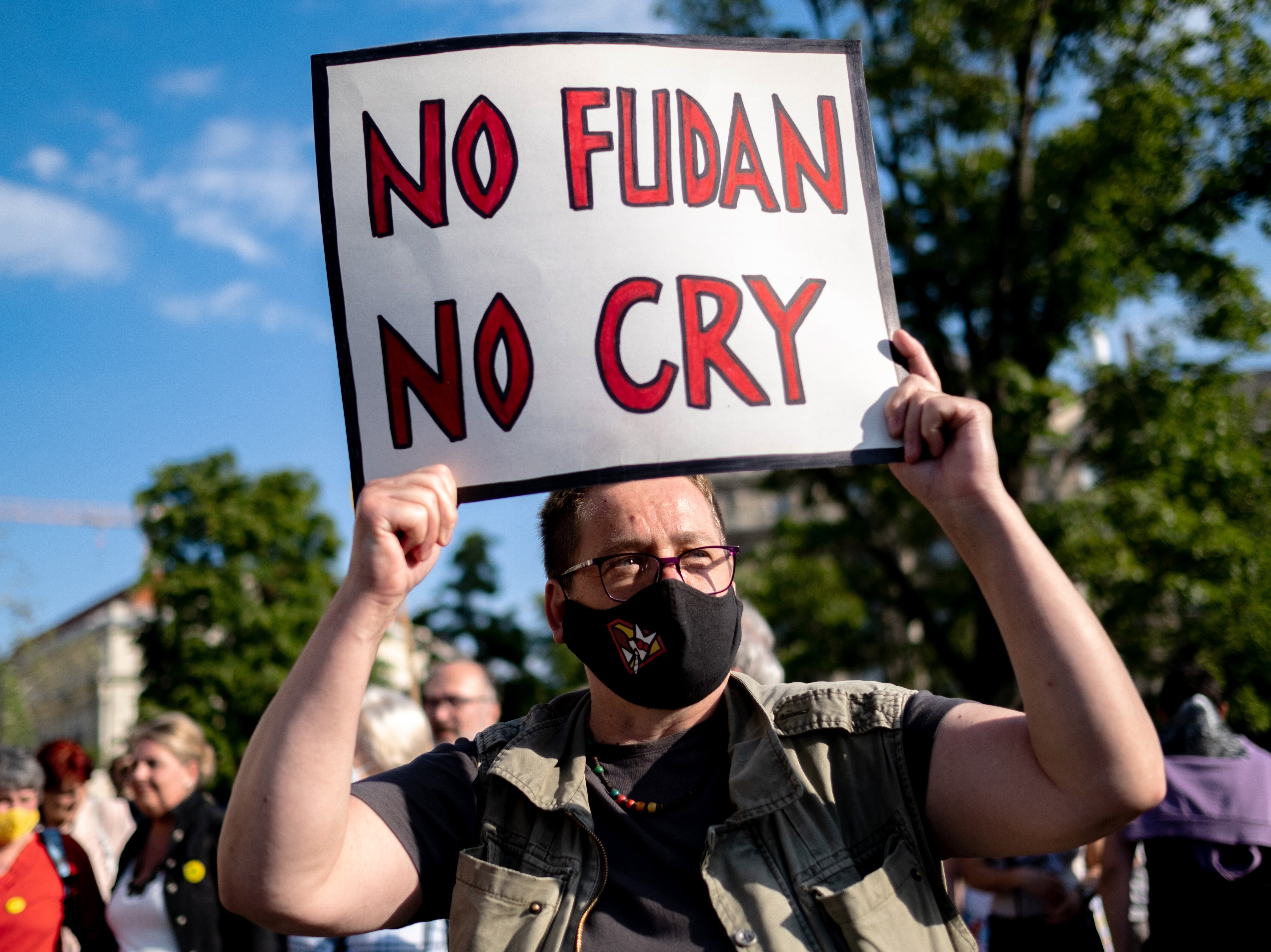 Anti-government protests have hit the streets of Budapest amid a row about construction of a Chinese University