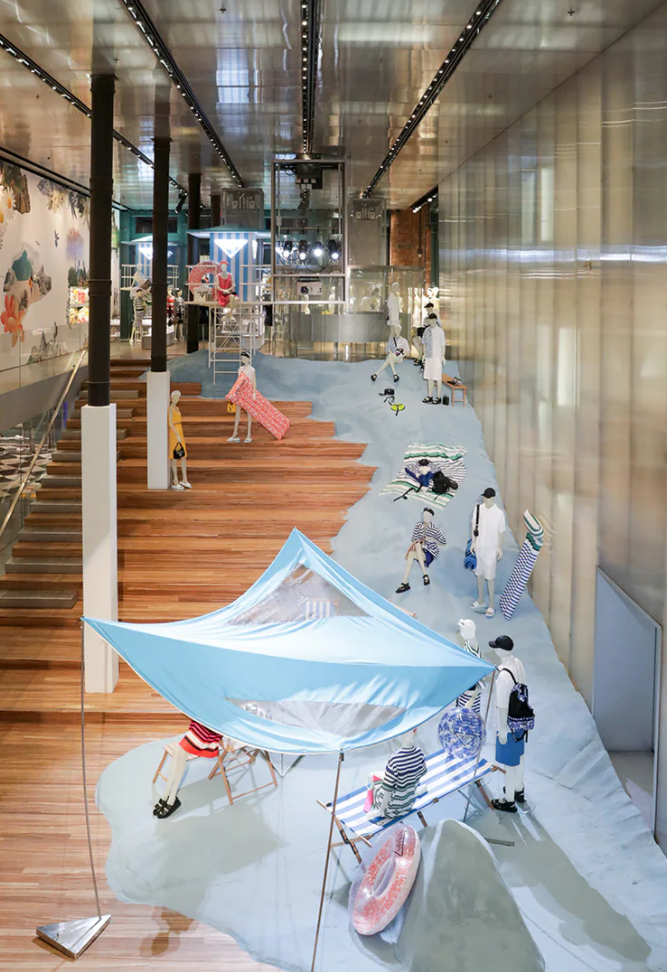 Prada unveiled its Coast collection in an immersive pop-up installation in its New York store