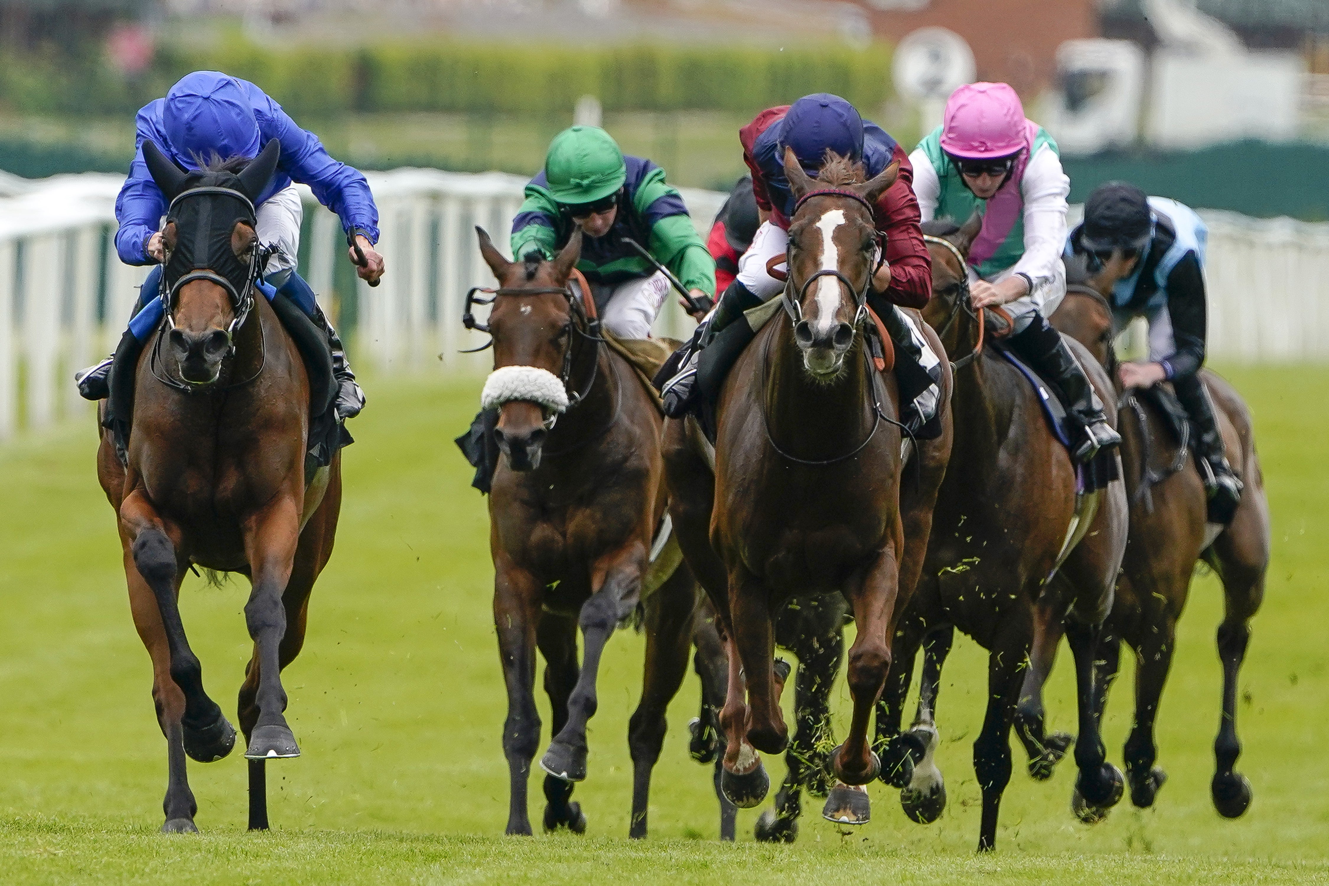 William Buick and Creative Flair (left) winning at Newbury