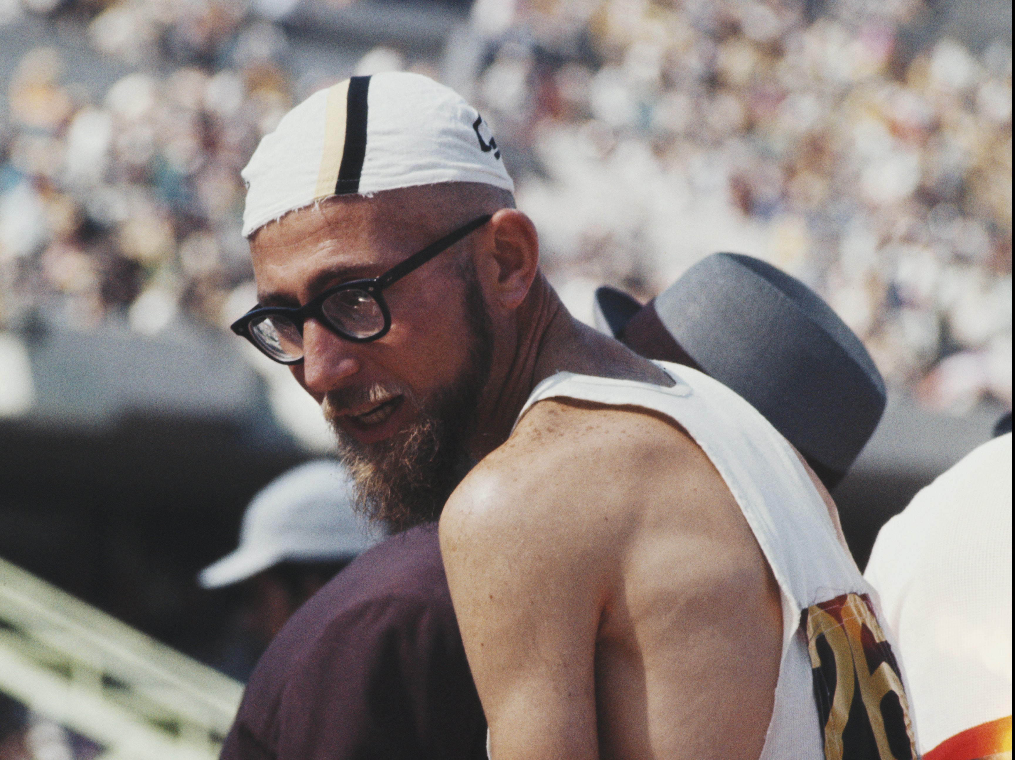 Shaul Ladany finishes in 24th place in the Men's 50km walk at the 1968 Summer Olympics in Mexico City