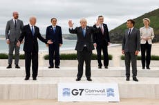 G7 summit Cornwall – live: Boris Johnson says world needs to become greener as XR protesters arrive