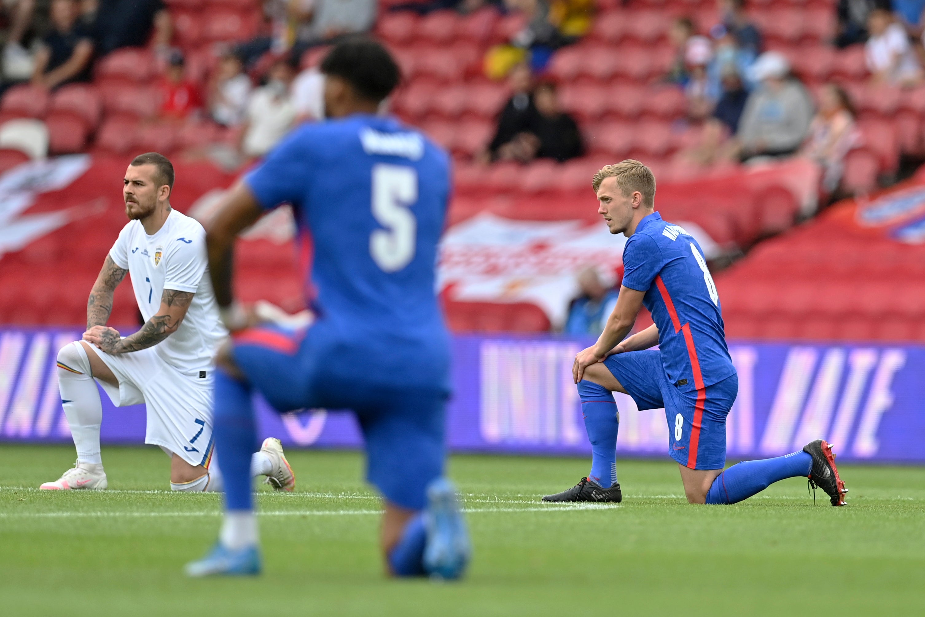 There has been much debate about England players taking a knee before games