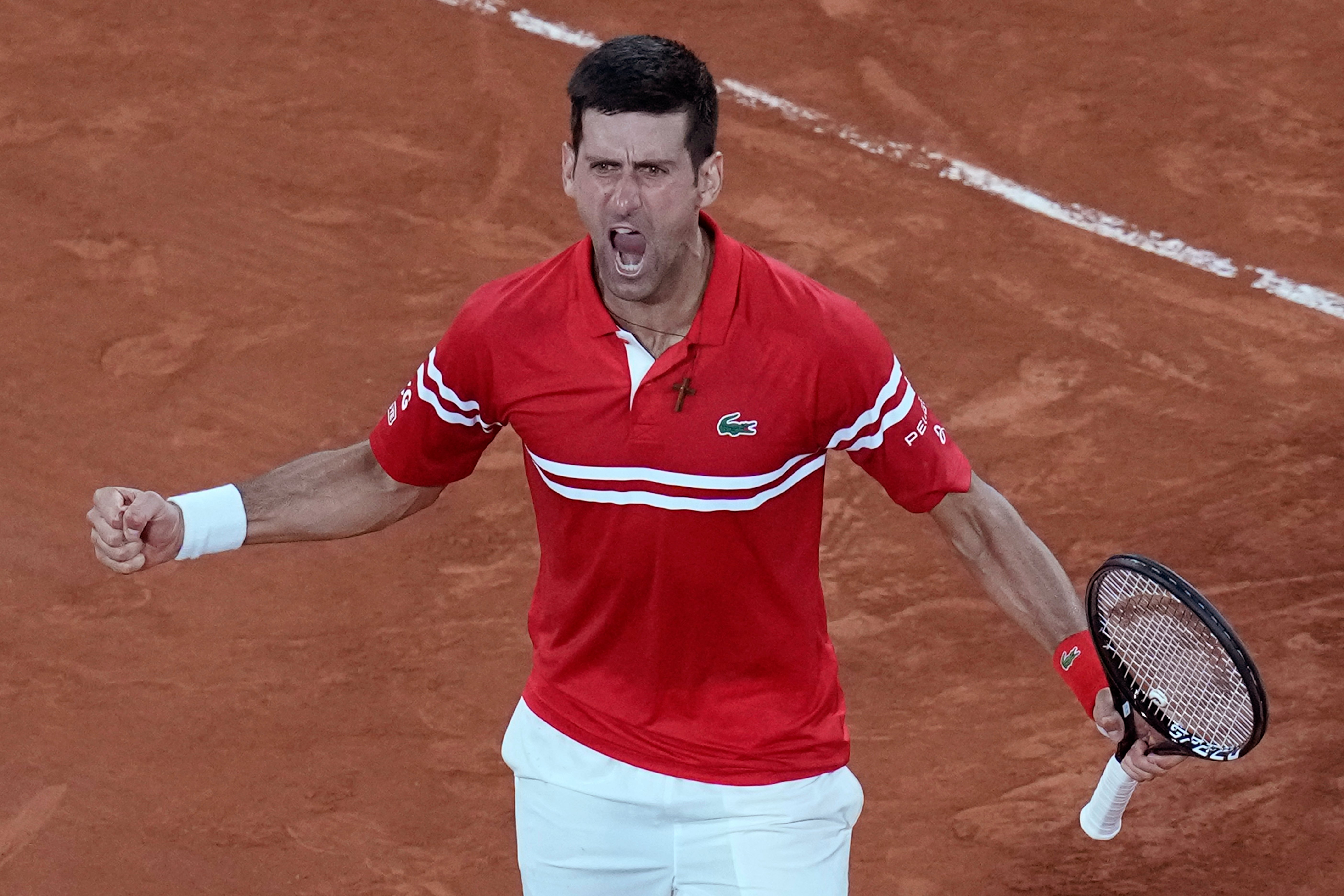 Novak Djokovic celebrates