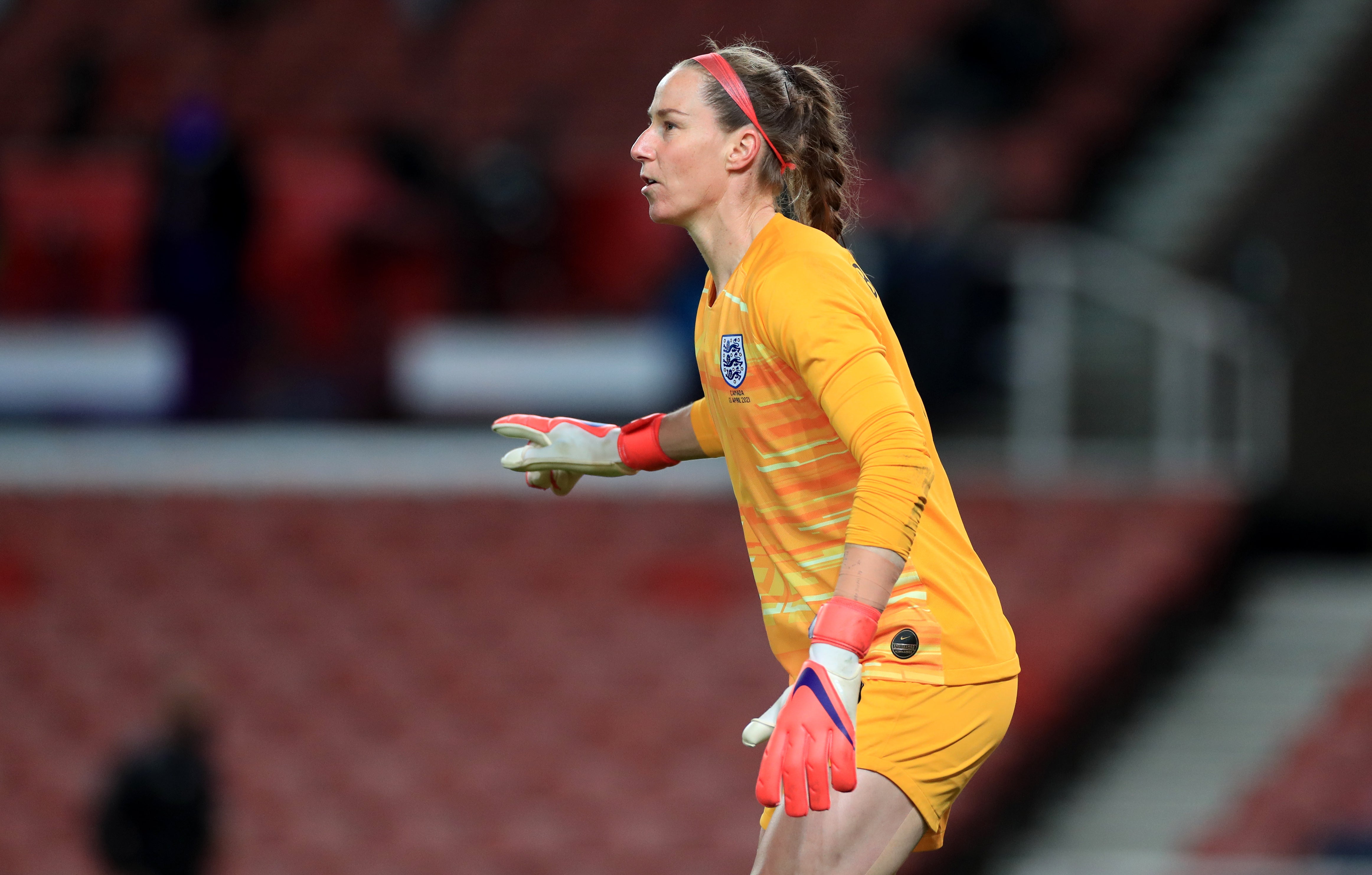 Karen Bardsley in action for England