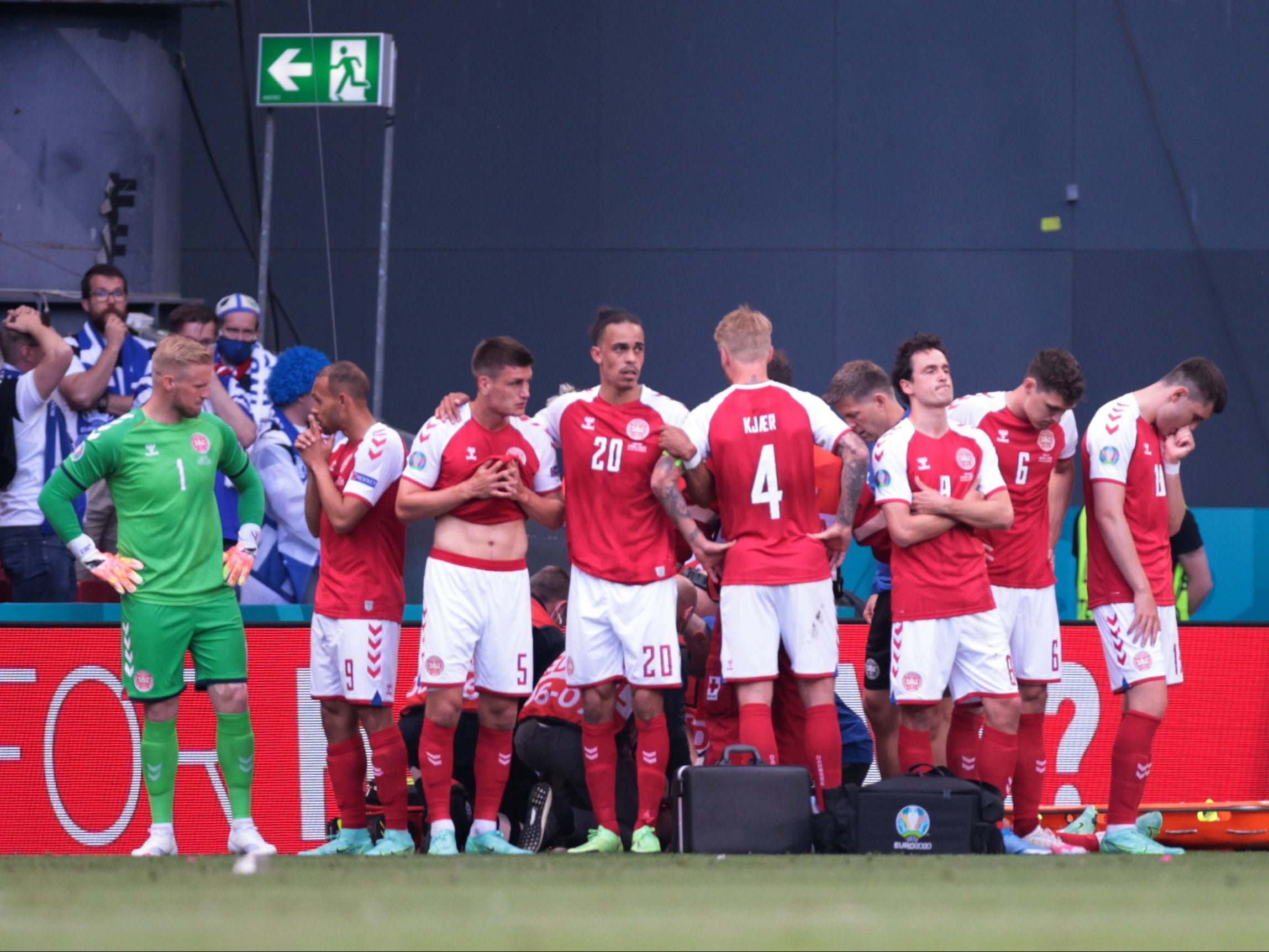 Denmark’s game with Finland was suspended