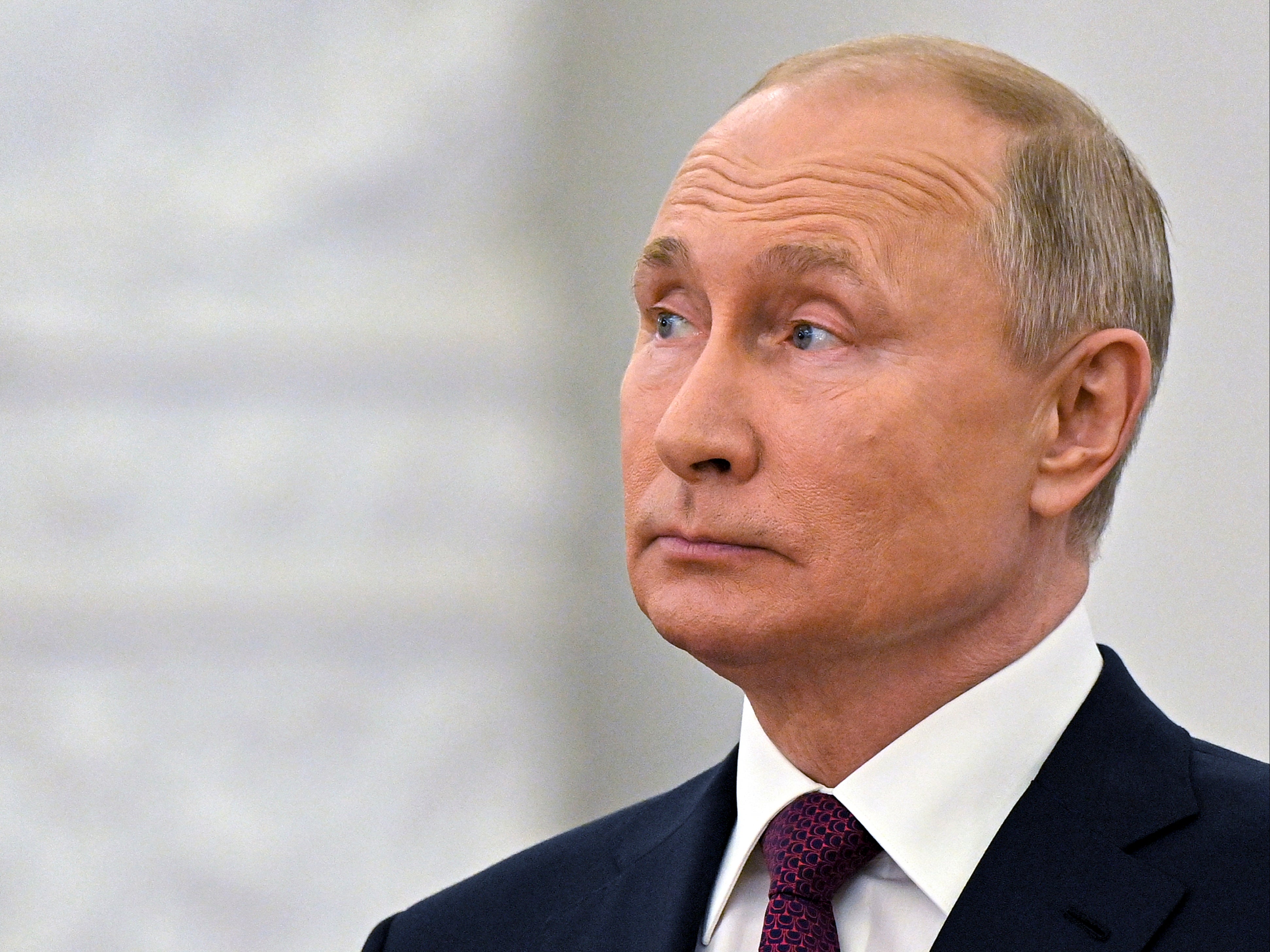 Russian President Vladimir Putin speaks while marking Day of Russia at the Grand Kremlin Palace in Moscow, Russia on Saturday, 12 June 2021