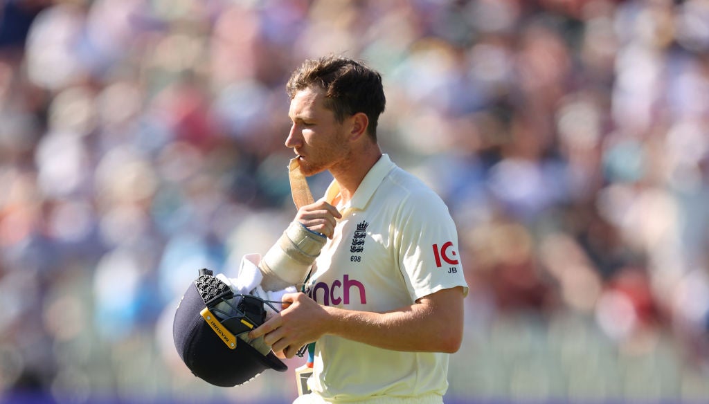 England batsman James Bracey leaves the field dejectedly