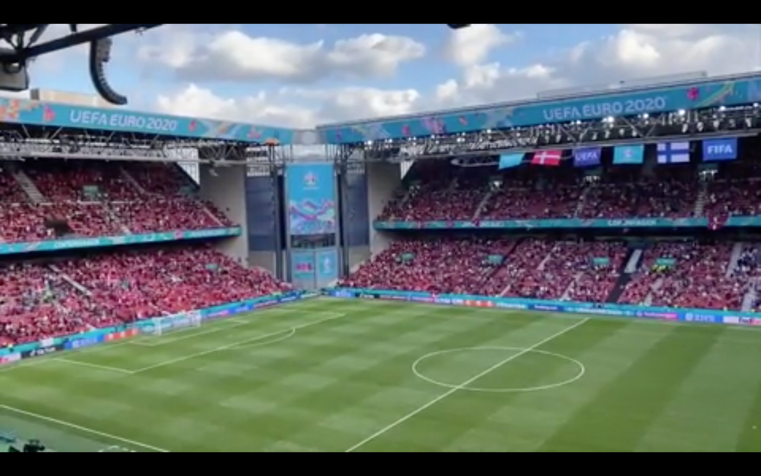 Fans chant ‘Christian Eriksen’ after player’s collapse at Euro 2020
