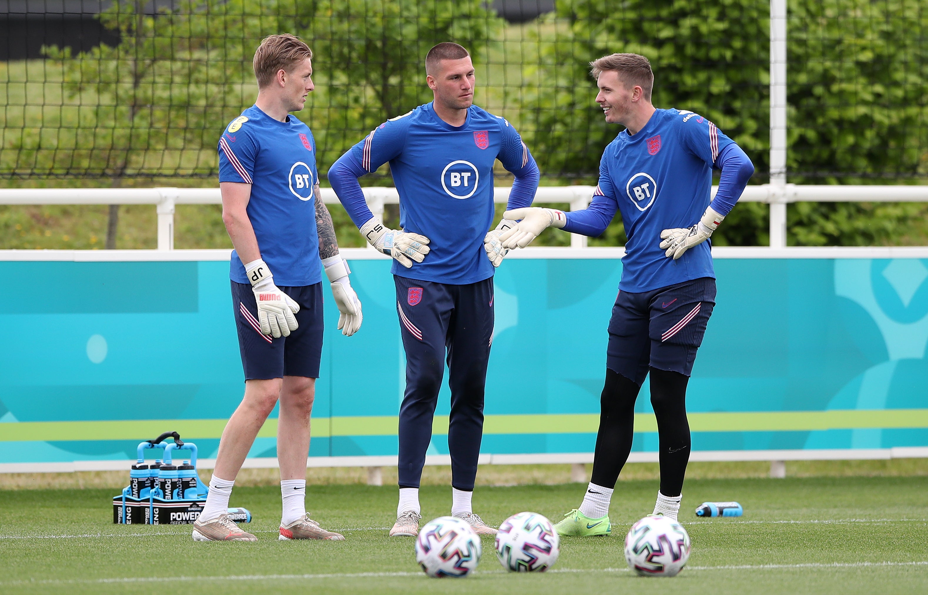 Jordan Pickford (left) is relishing battle for the England number one spot